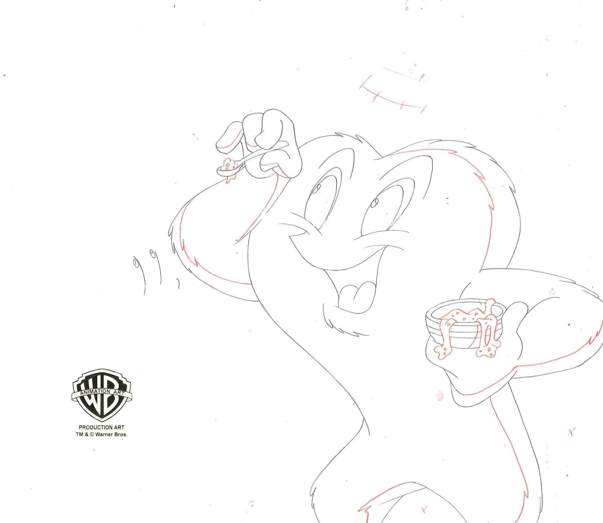 Looney Tunes - Dessin de production d'origine : Gossamer - Art de Looney Tunes Studio Artists