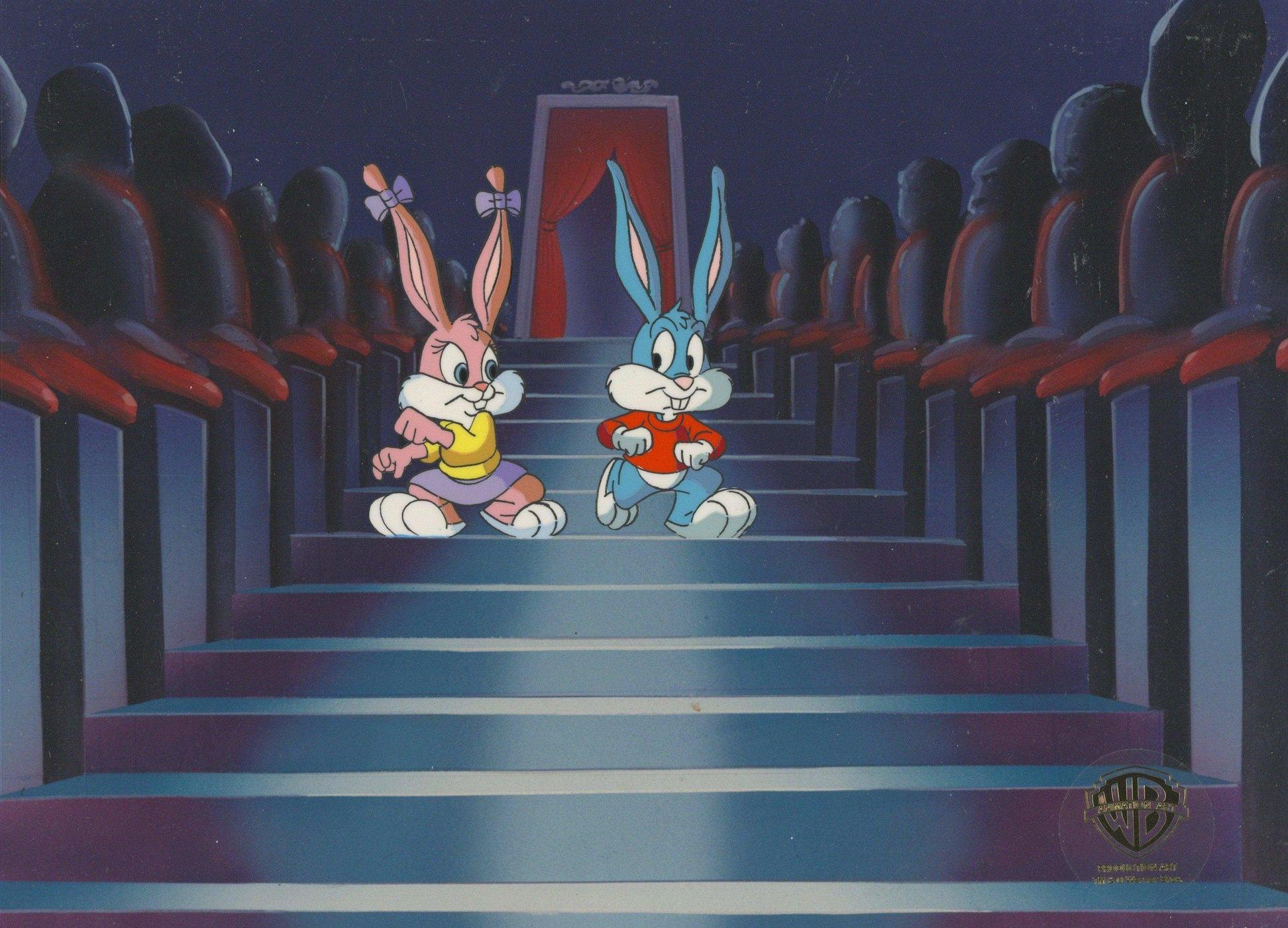 Tiny Toons Original Production Cel: Buster Bunny and Babs Bunny - Art by Warner Bros. Studio Artists