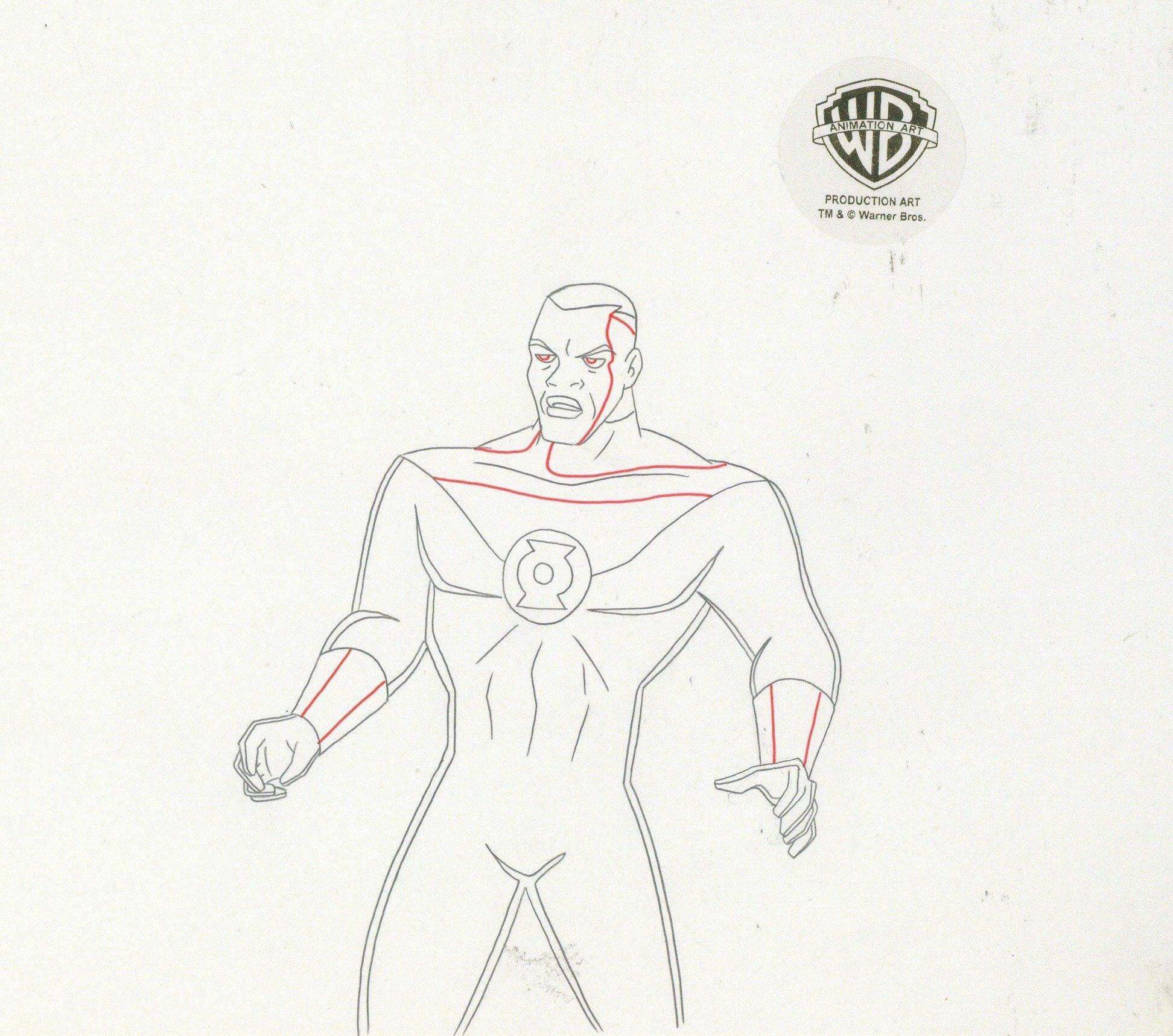 Disegno originale della produzione di Justice League: Greene & Greene - Art di DC Comics Studio Artists