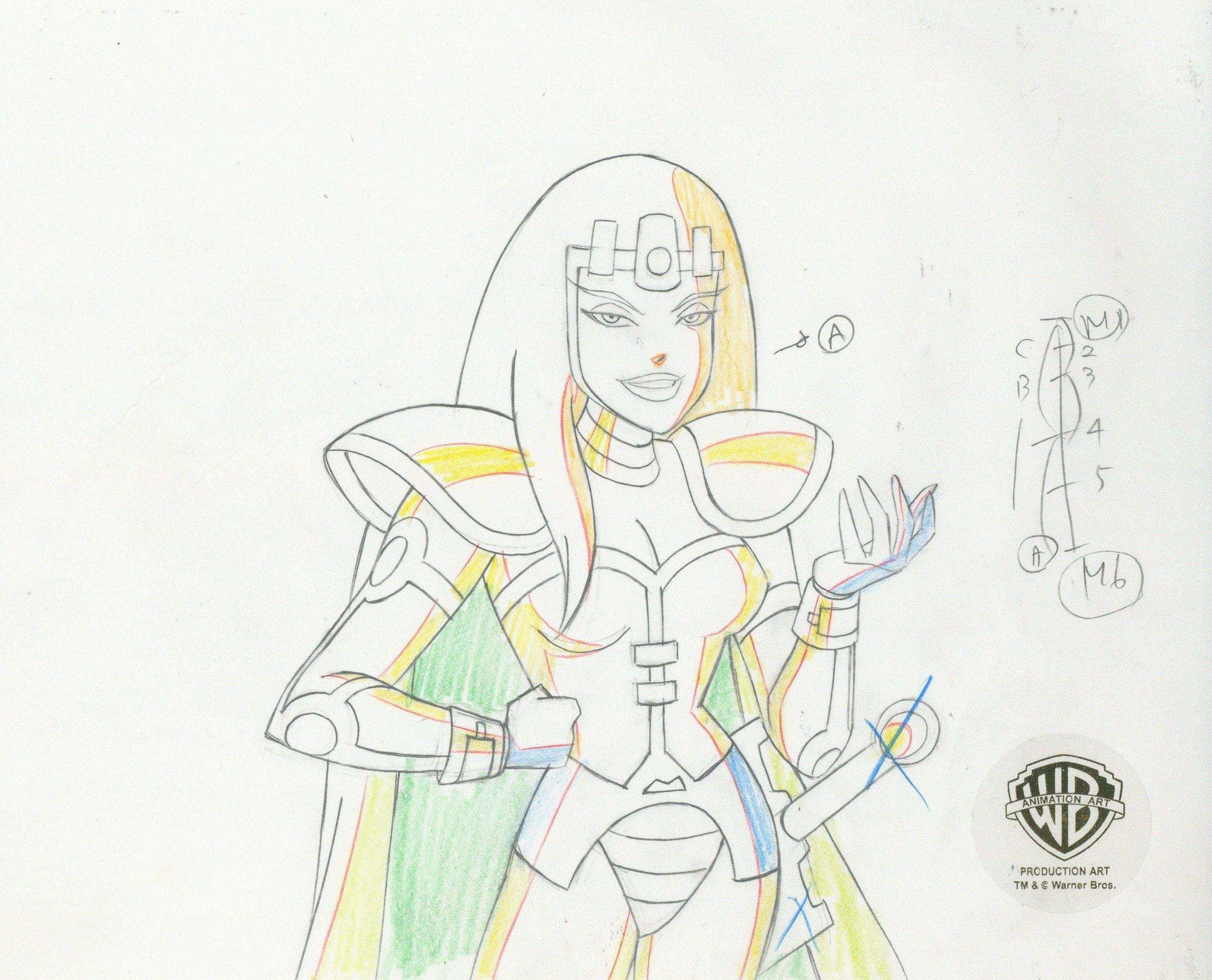 Disegno originale della produzione di Superman the Animated Series: Maxima