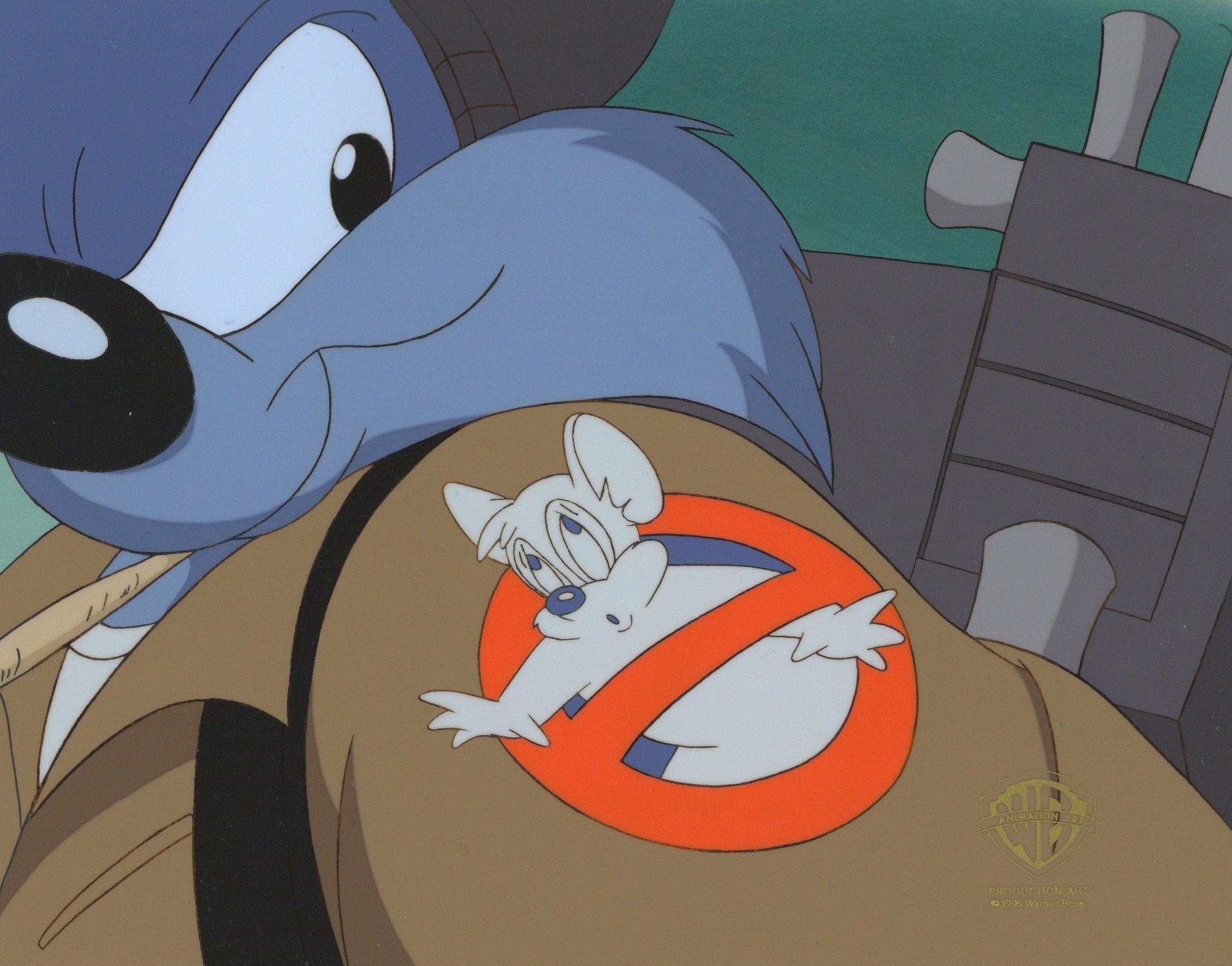 Tiny Toons Original Production Cel: Furball and Sneezer the Sneezing Ghost - Art by Warner Bros. Studio Artists