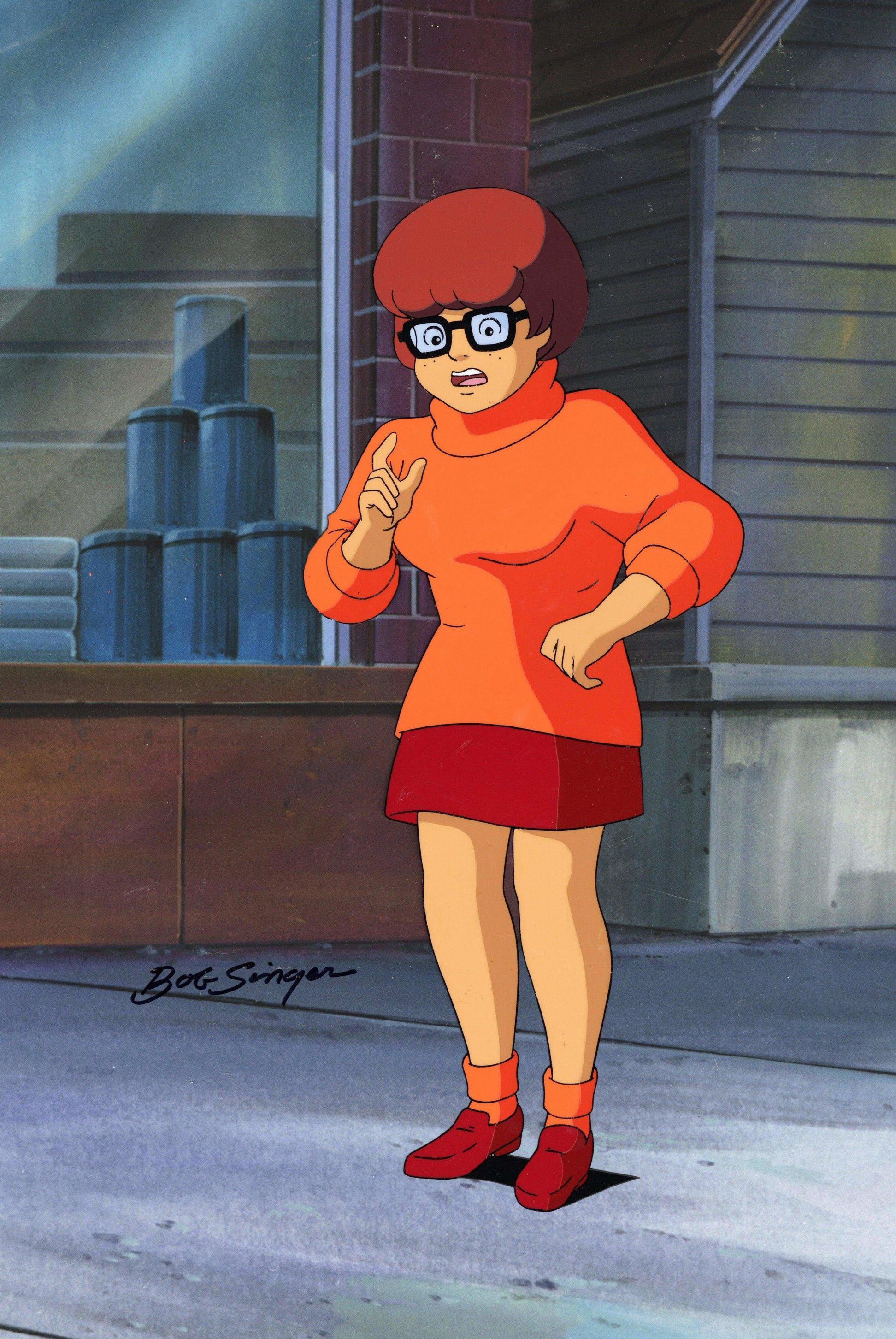 Scooby-Doo and the Witch's Ghost Original Cel with Drawing: Velma  - Art by Hanna Barbera Studio Artists