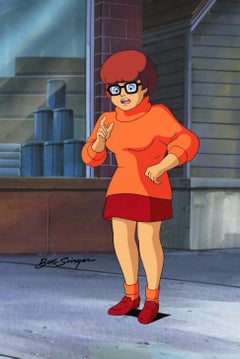 Original Cel mit Zeichnung von Velma, Scooby-Doo und der Witch's Ghost 