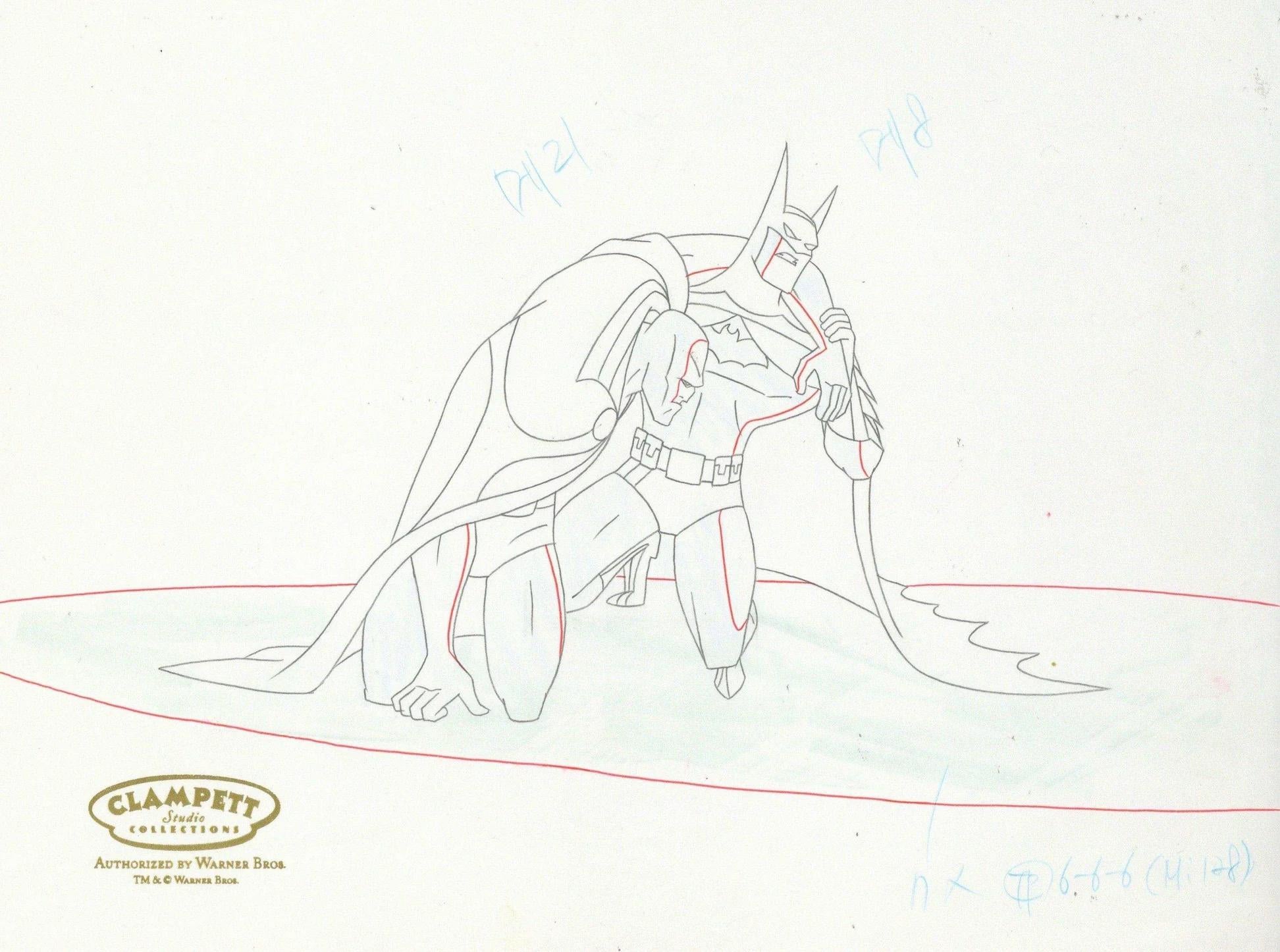 Justice League Original Production Drawing: Batman and Martian Manhunter