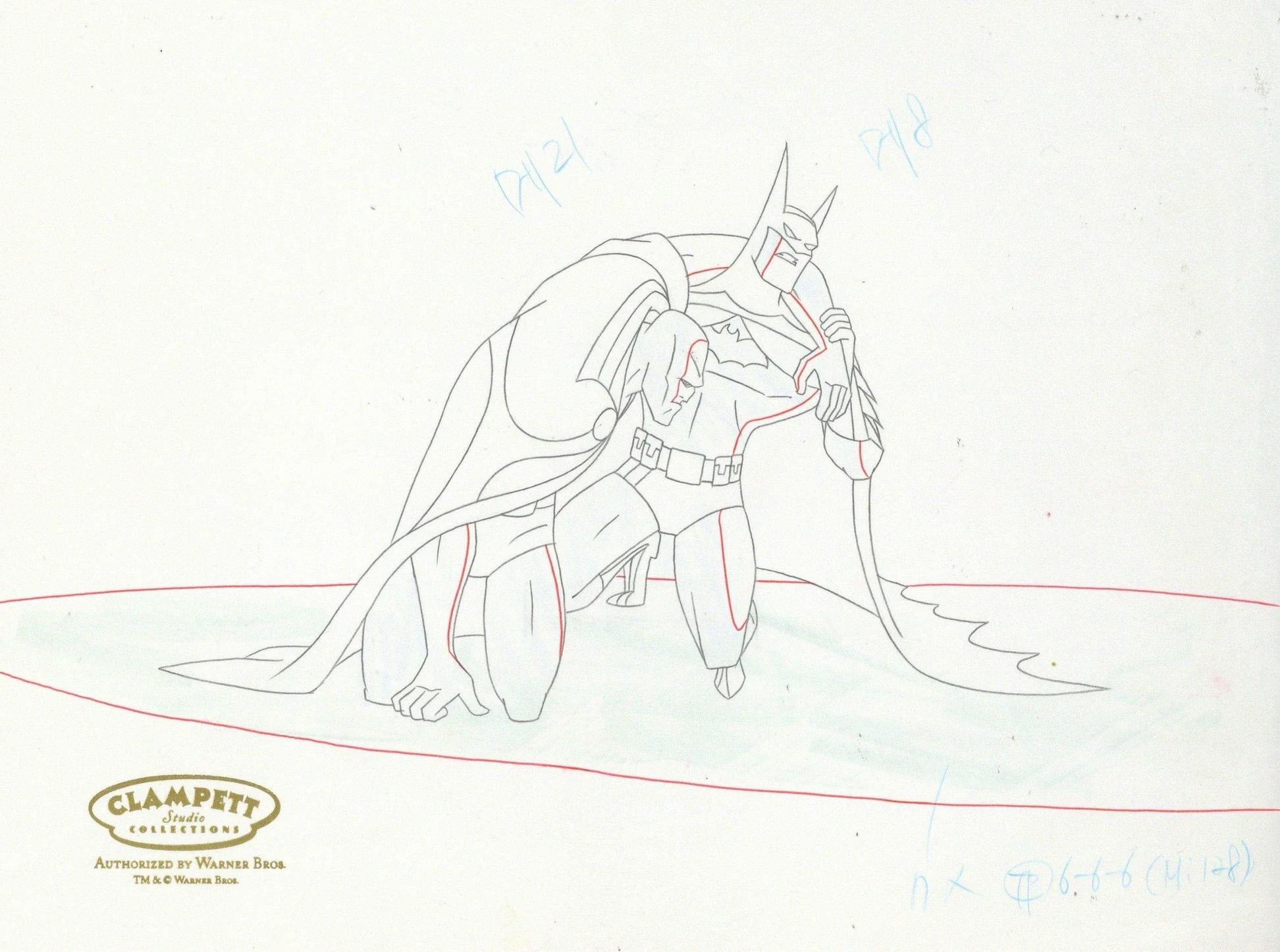 Disegno di produzione originale di Justice League: Batman e Martian Manhunter - Art di DC Comics Studio Artists