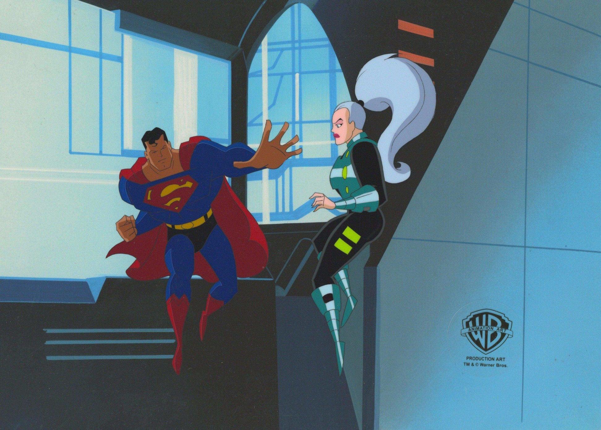Superman the Animated Series Original Production Cel: Superman and Mala - Art by DC Comics Studio Artists
