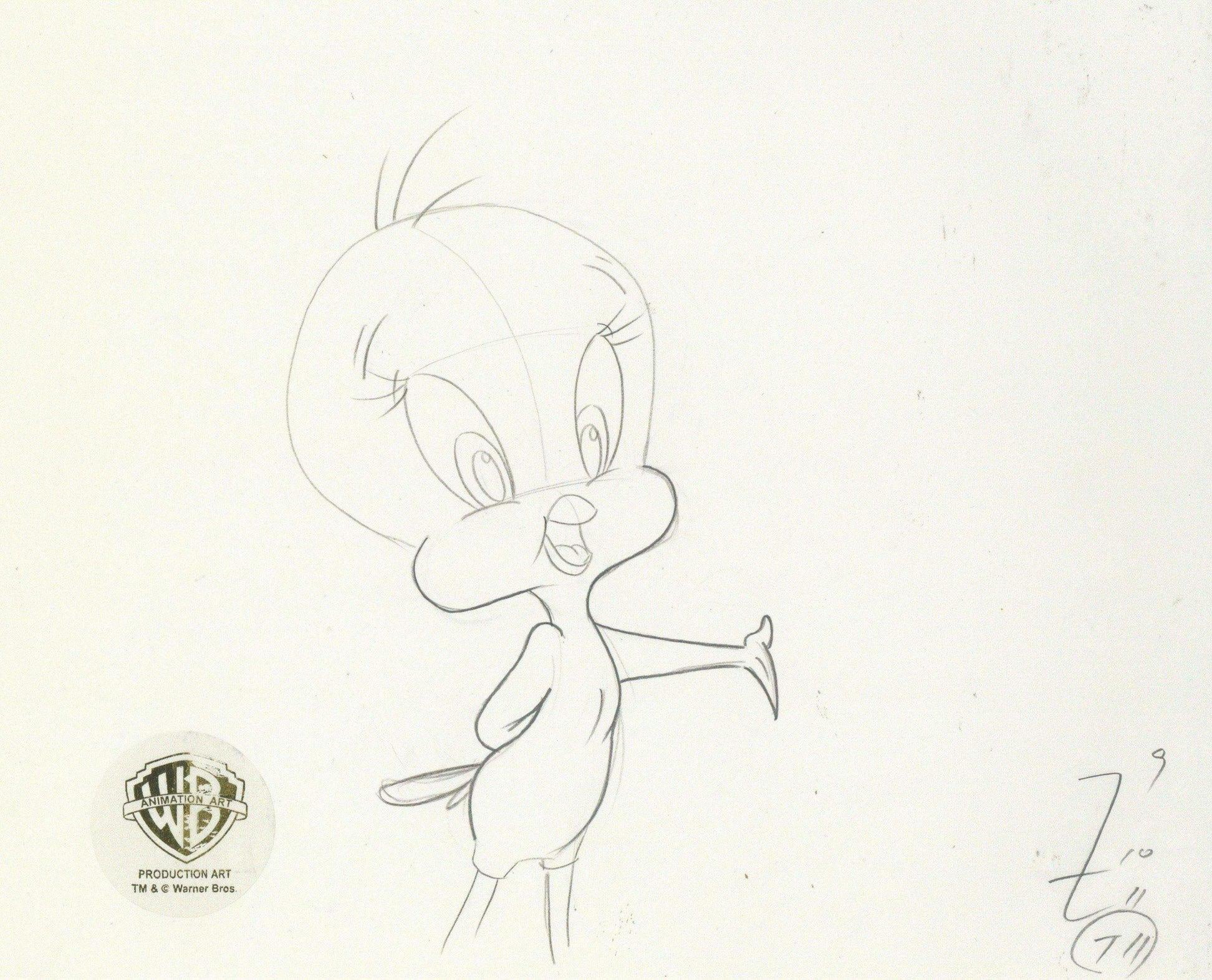 Looney Tunes Original Production Drawing: Tweety Bird - Art by Warner Bros. Studio Artists