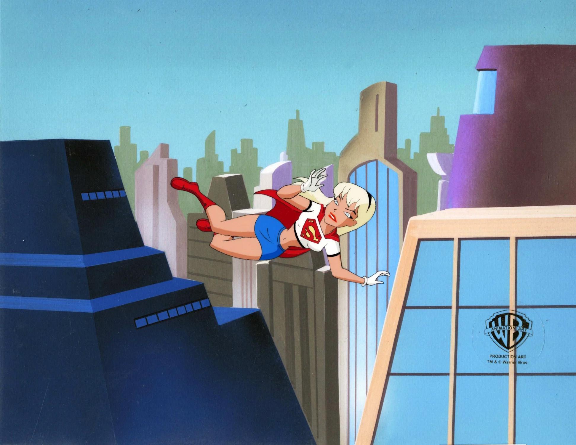 Superman the Animated Series Original Production Cel: Supergirl - Art by DC Comics Studio Artists