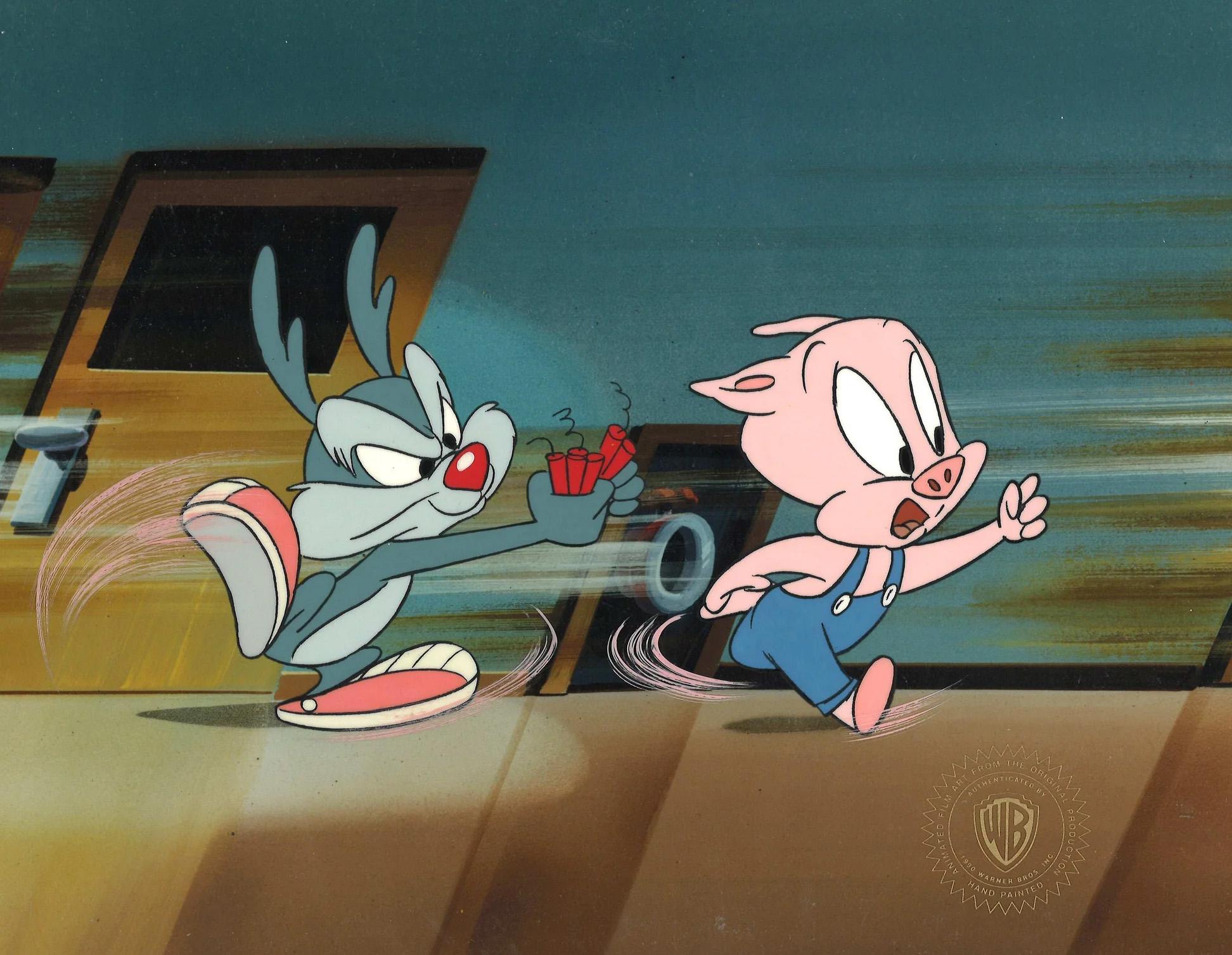 Tiny Toons Original Production Cel: Calamity, Hamton - Art by Warner Bros. Studio Artists