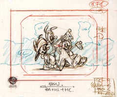 Animaniacs Original Production Drawing: Yakko, Wakko, and Dot