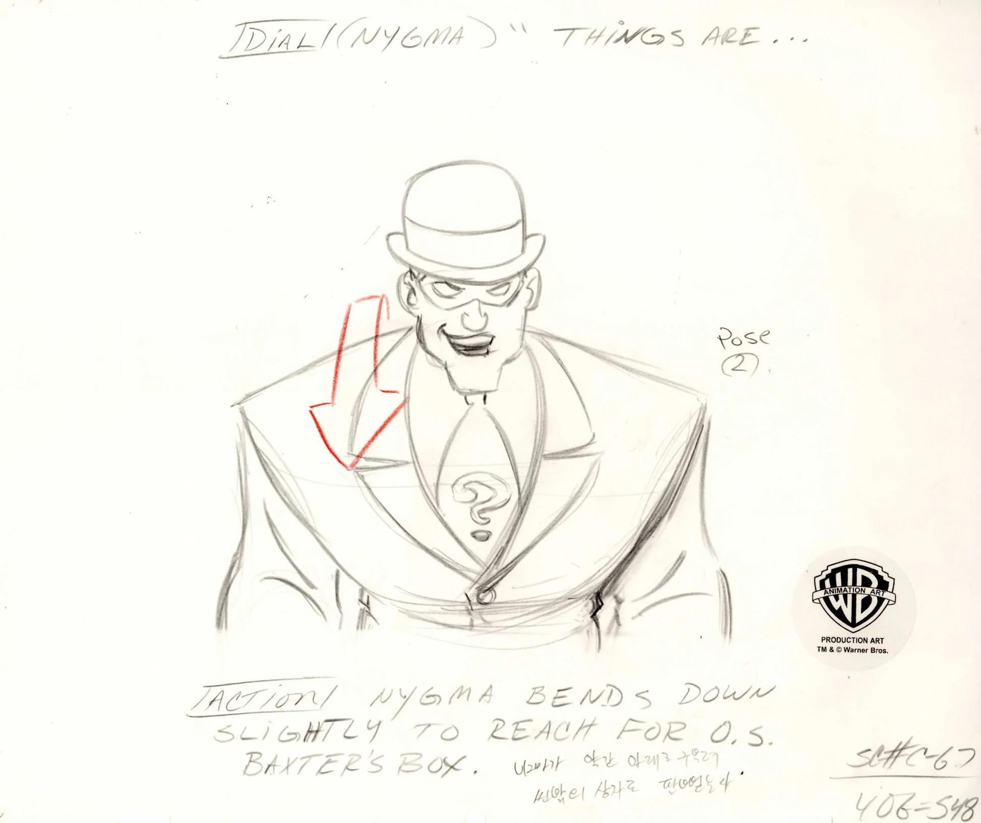 Batman The Animated Series Original Production Drawing: Riddler - Art by DC Comics Studio Artists