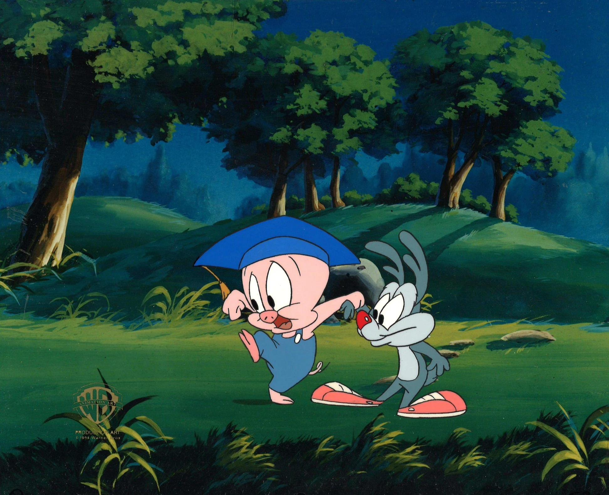 Tiny Toons Original Production Cel With Matching Drawing: Hamton, Calamity - Art by Warner Bros. Studio Artists