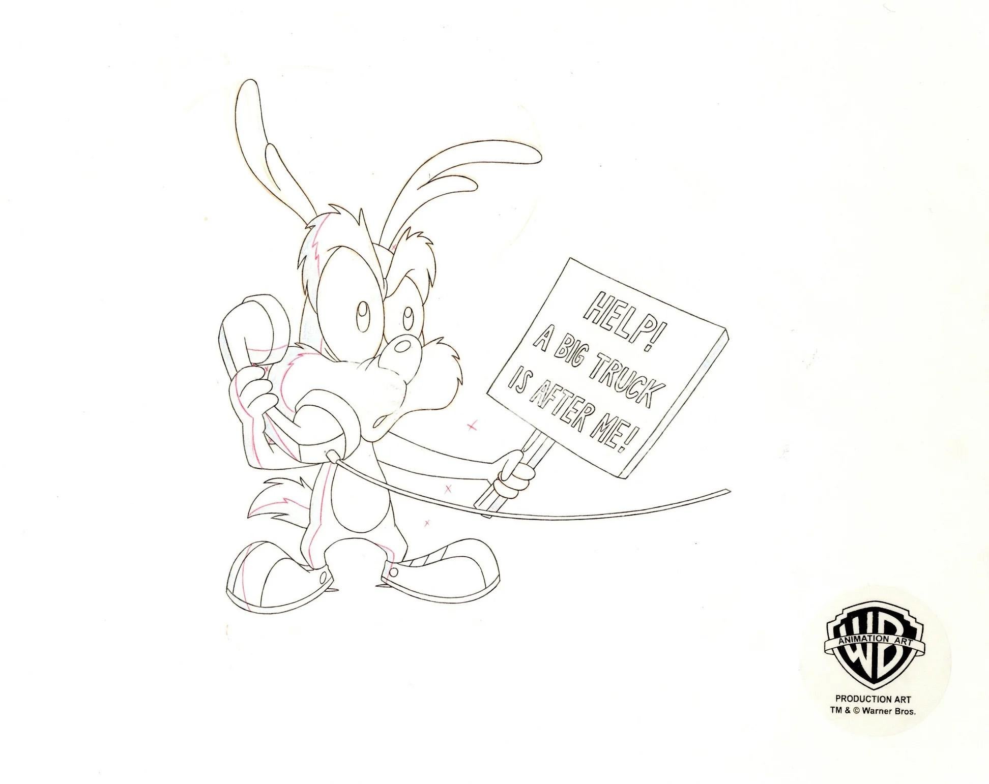 Tiny Toons Original Production Drawing: Calamity Coyote - Art by Warner Bros. Studio Artists