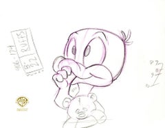 Vintage Tiny Toons Original Production Drawing: Baby Plucky Duck