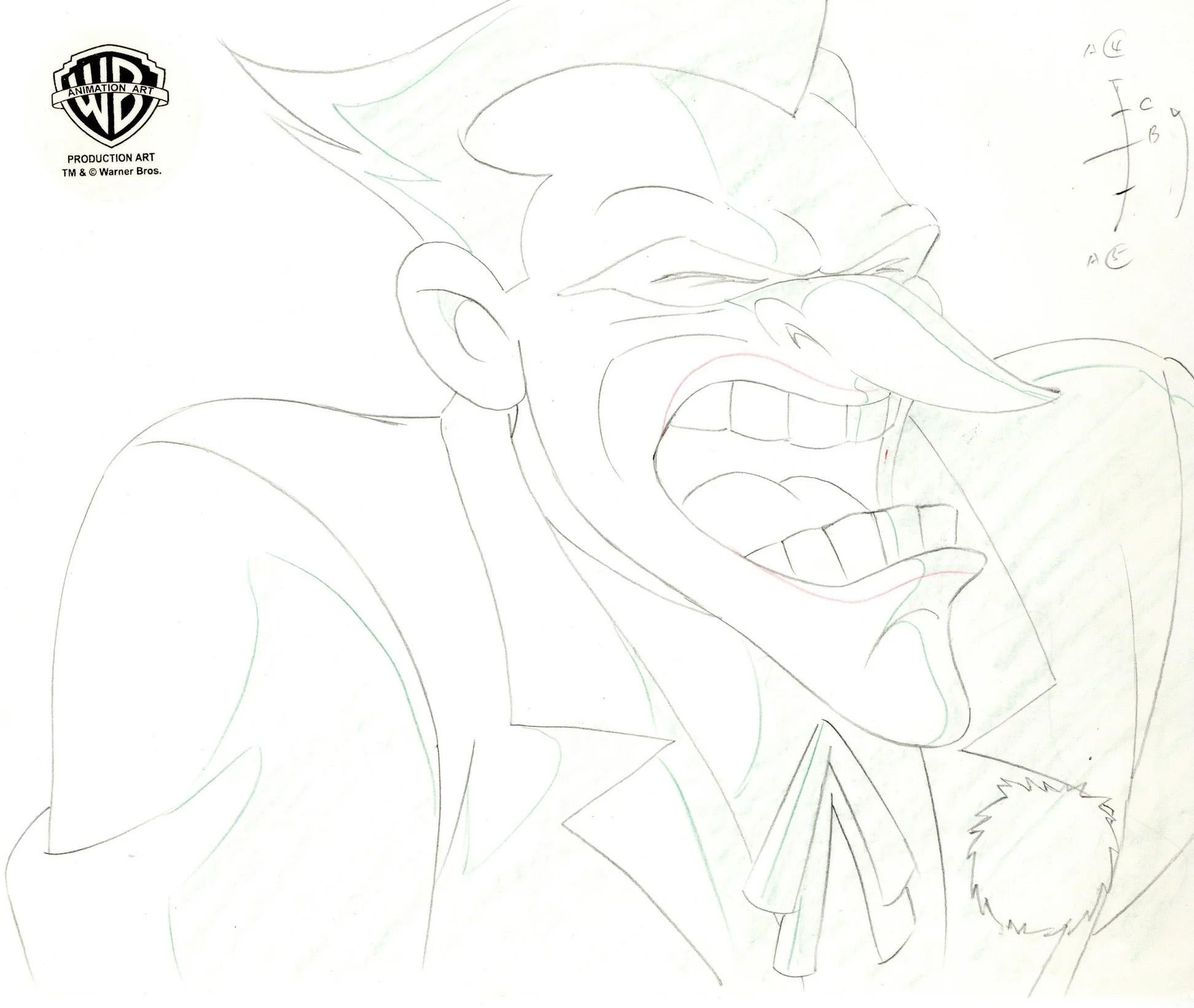 Batman The Animated Series, dessin de production d'origine : Joker - Art de DC Comics Studio Artists