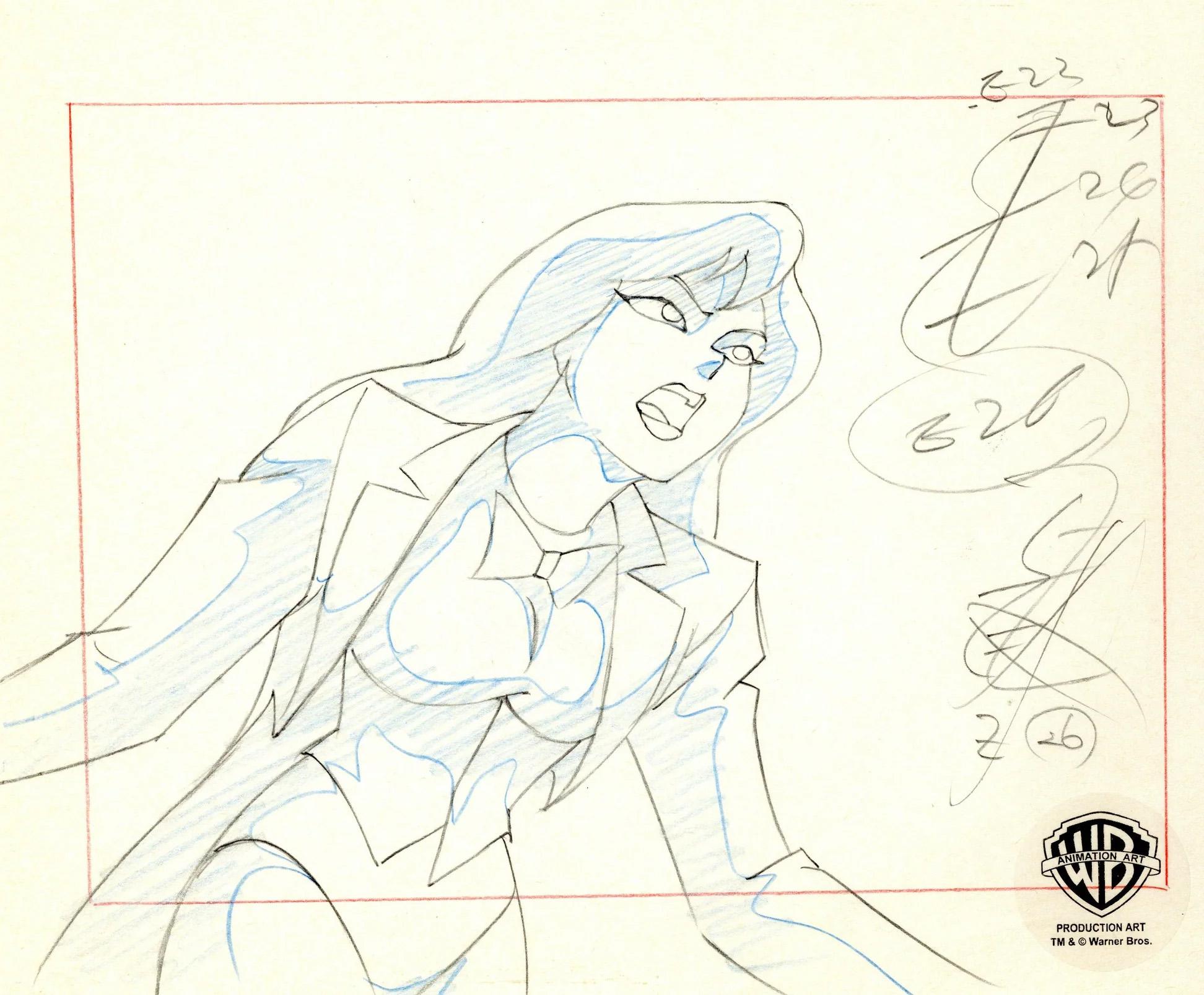 Batman The Animated Series Original Production Layout Drawing: Zatanna - Art by DC Comics Studio Artists