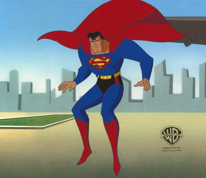 DC Comics Studio ArtistsSuperman the Animated Series Original Production Cel: SupermanCirca 1990's