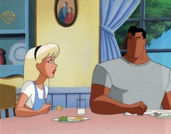 Retro Superman the Animated Series Original Cel & Background: Clark, Kara