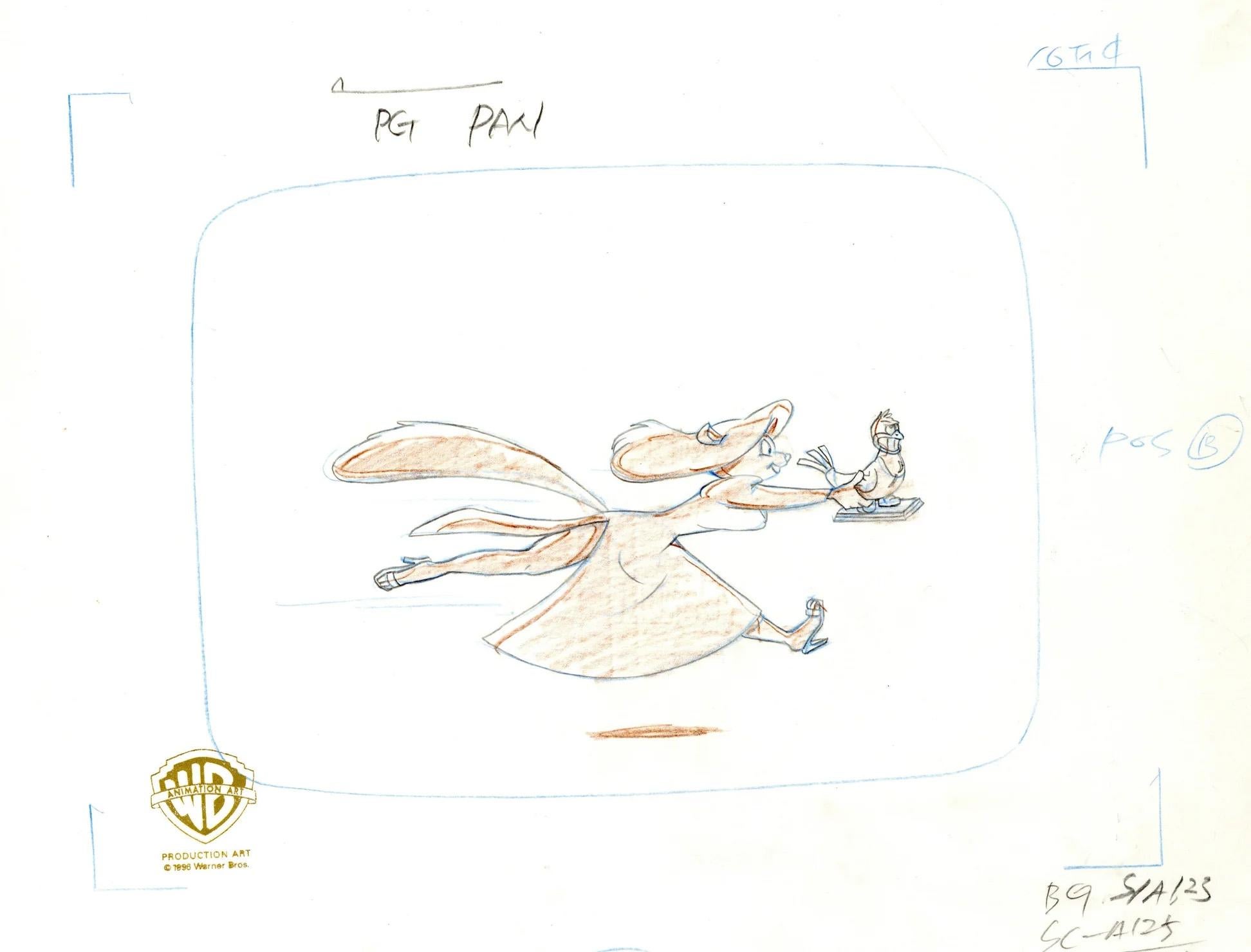 Animaniacs Original Produktionszeichnung, Zeichnung: Minerva – Art von Warner Bros. Studio Artists