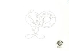 Vintage Sylvester and Tweety Mysteries Original Production Drawing: Tweety