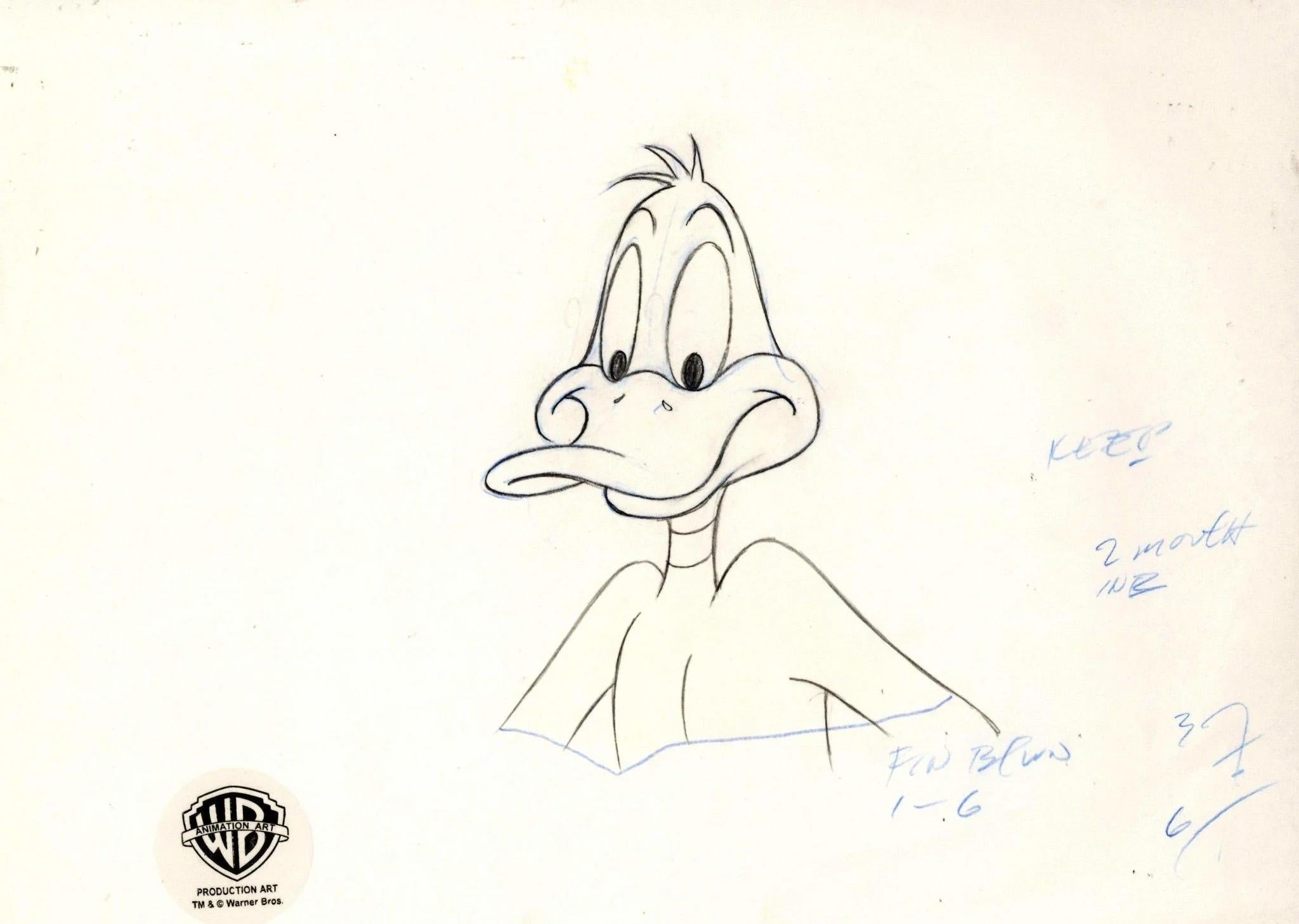Looney Tunes Original Production Drawing: Daffy Duck - Art by Warner Bros. Studio Artists