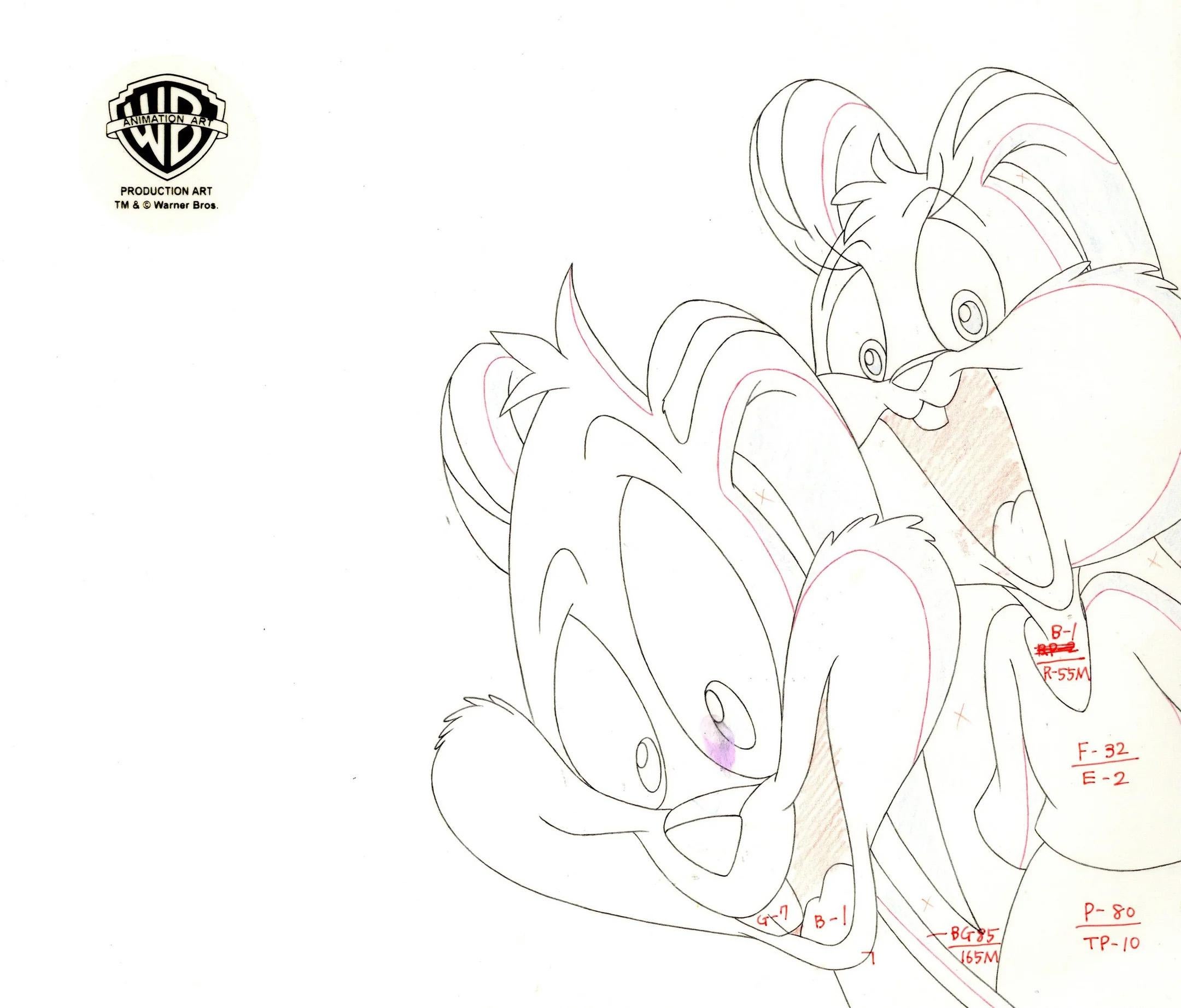 Tiny Toons Original Production Drawing: Buster and Babs Bunny - Art by Warner Bros. Studio Artists