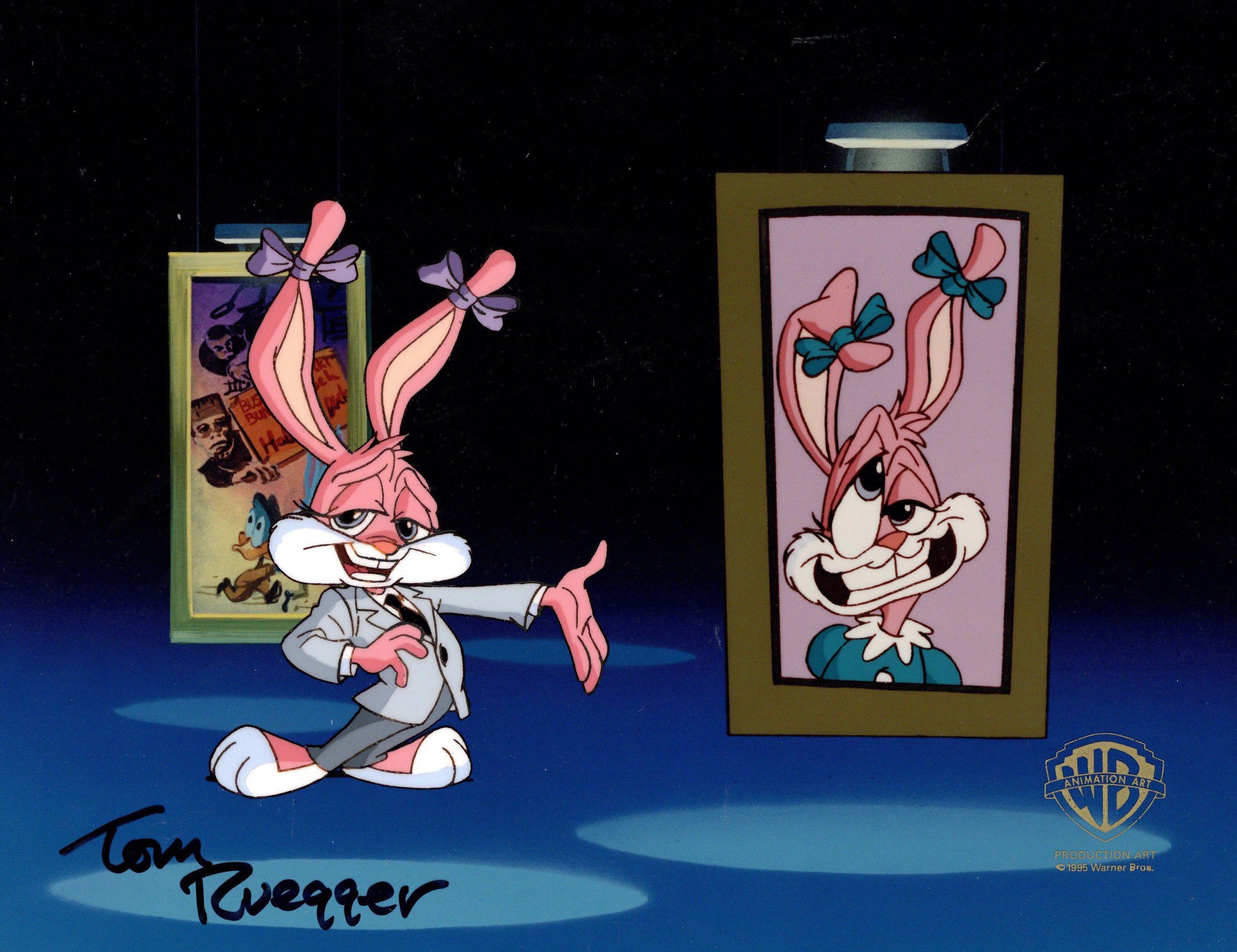 Tiny Toons Original Production Cel Signed by Tom Ruegger: Babs Bunny - Art by Warner Bros. Studio Artists