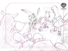 Retro Pinky and the Brain Original Production Layout Drawing: Star Warners