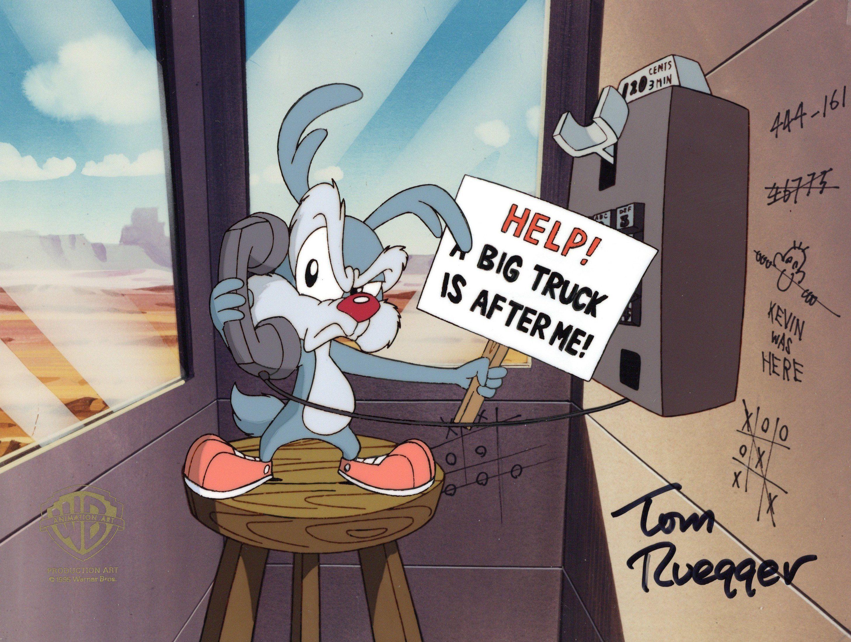 Tiny Toons Original Production Cel signed by Tom Ruegger: Calamity - Art by Warner Bros. Studio Artists