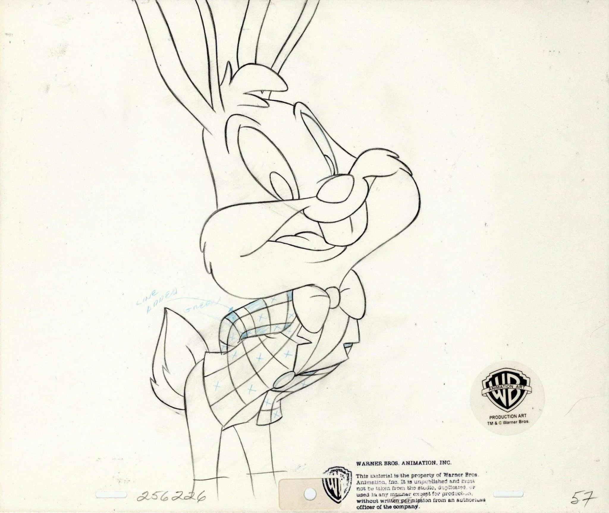 Tiny Toons Original Production Drawing: Buster Bunny - Art by Warner Bros. Studio Artists