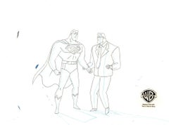 Superman the Animated Series Original Production Drawing: Clark Kent and Bizarro