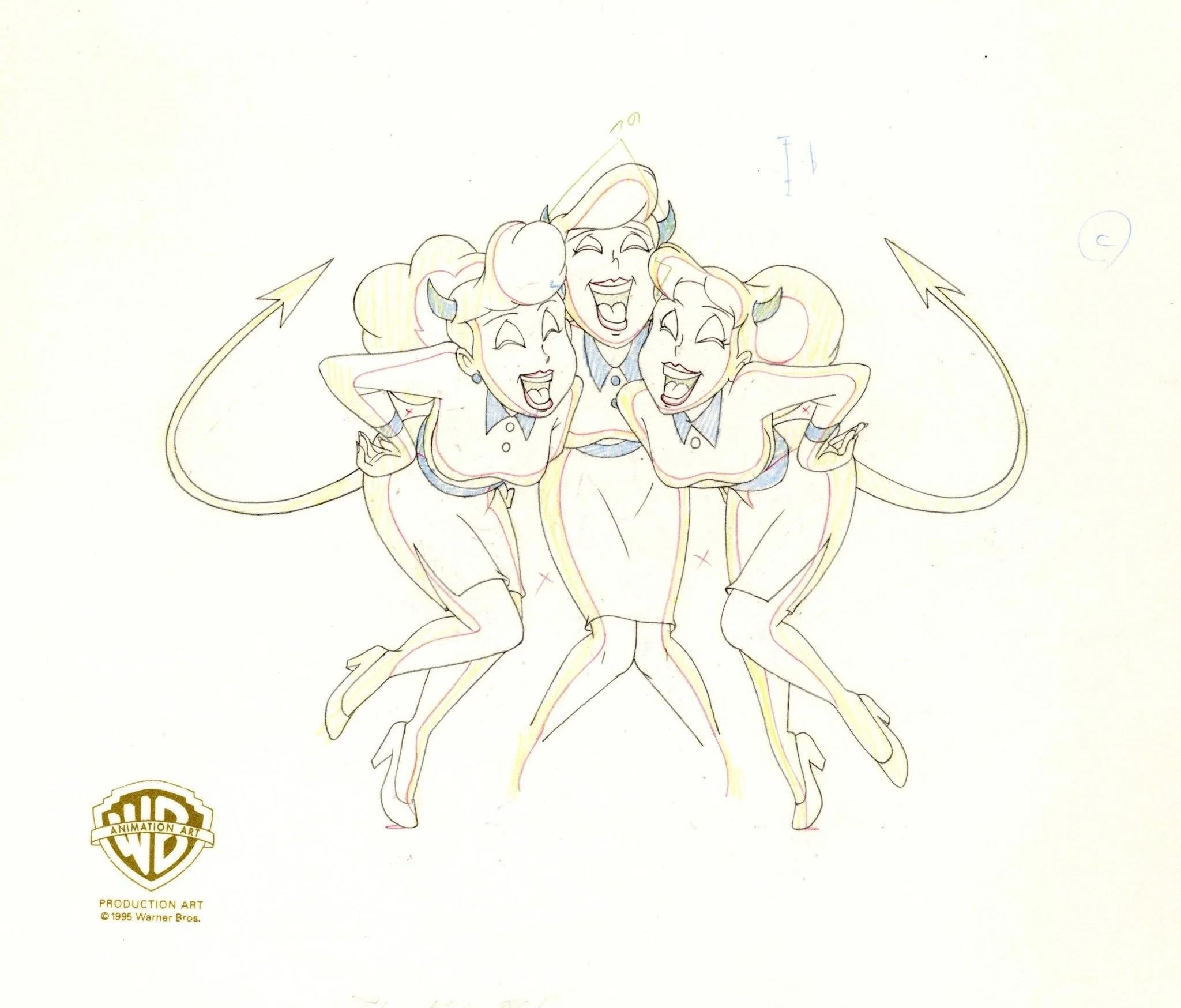 Animaniacs Original Production Drawing: Chorus Girls - Art by Warner Bros. Studio Artists
