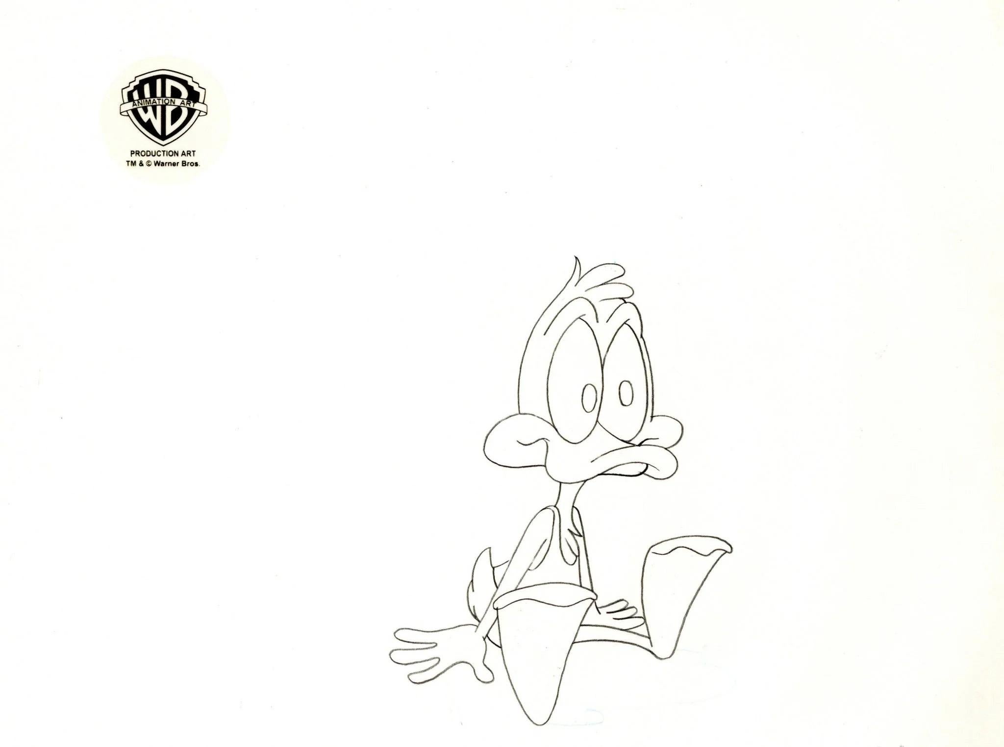 Tiny Toons Original Production Drawing: Plucky Duck - Art by Warner Bros. Studio Artists