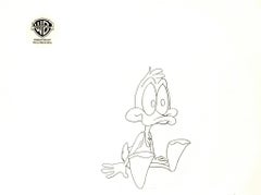 Retro Tiny Toons Original Production Drawing: Plucky Duck