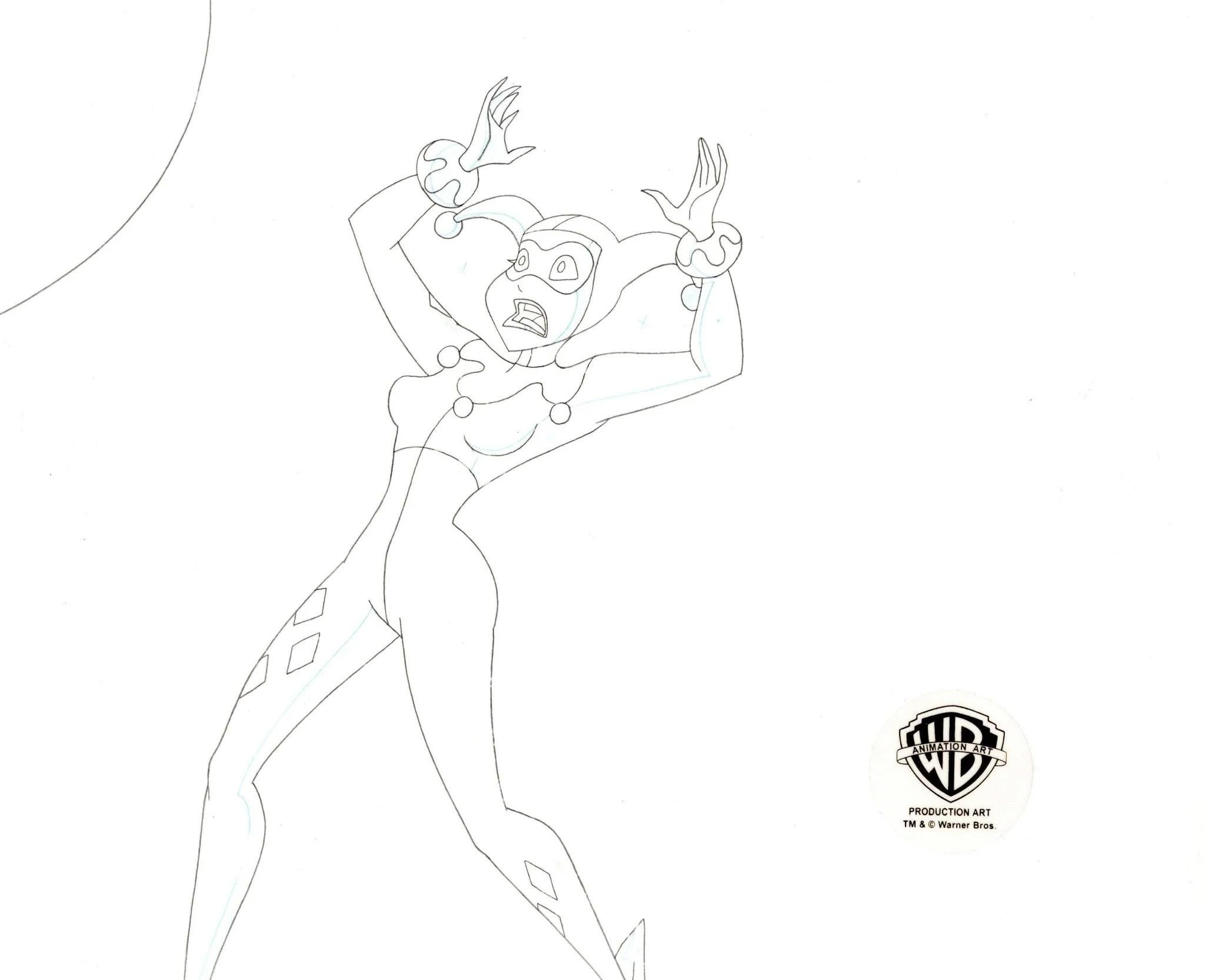 The New Batman Adventures Original Production Drawing: Harley Quinn - Art by DC Comics Studio Artists