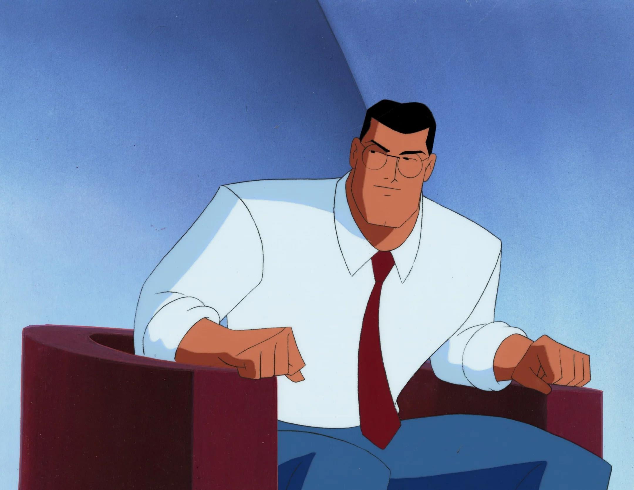 Superman the Animated Series Original Cel & Background: Clark Kent - Art by DC Comics Studio Artists