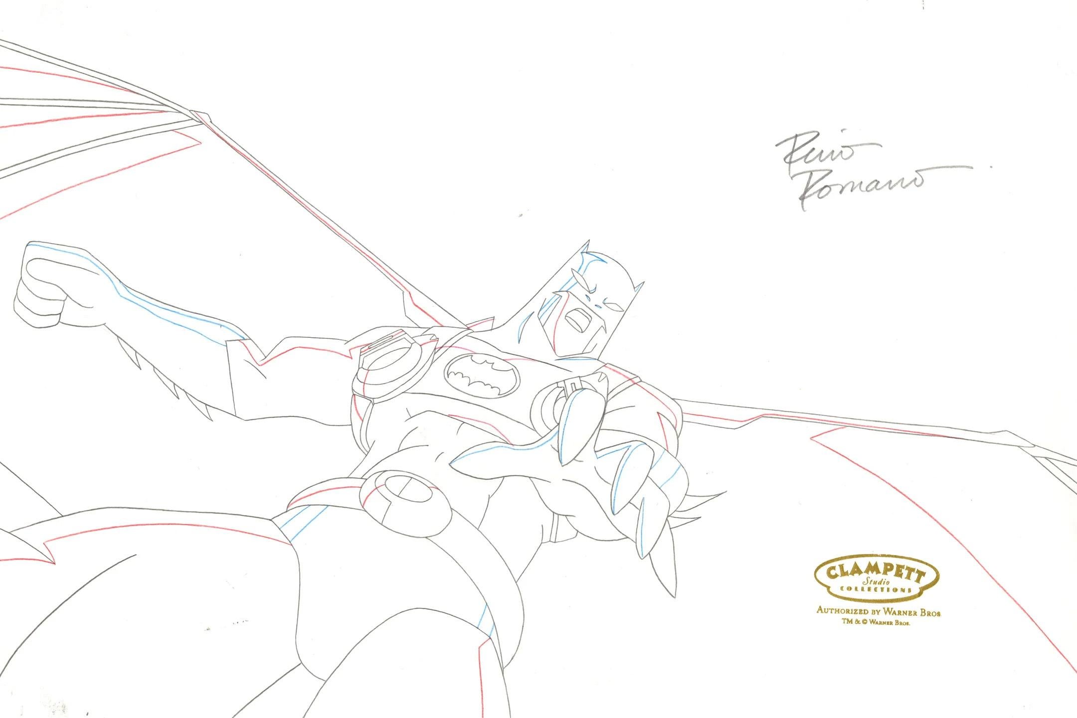 The Batman Original Production Drawing Signed By Rino Romano: Batman - Art by DC Comics Studio Artists