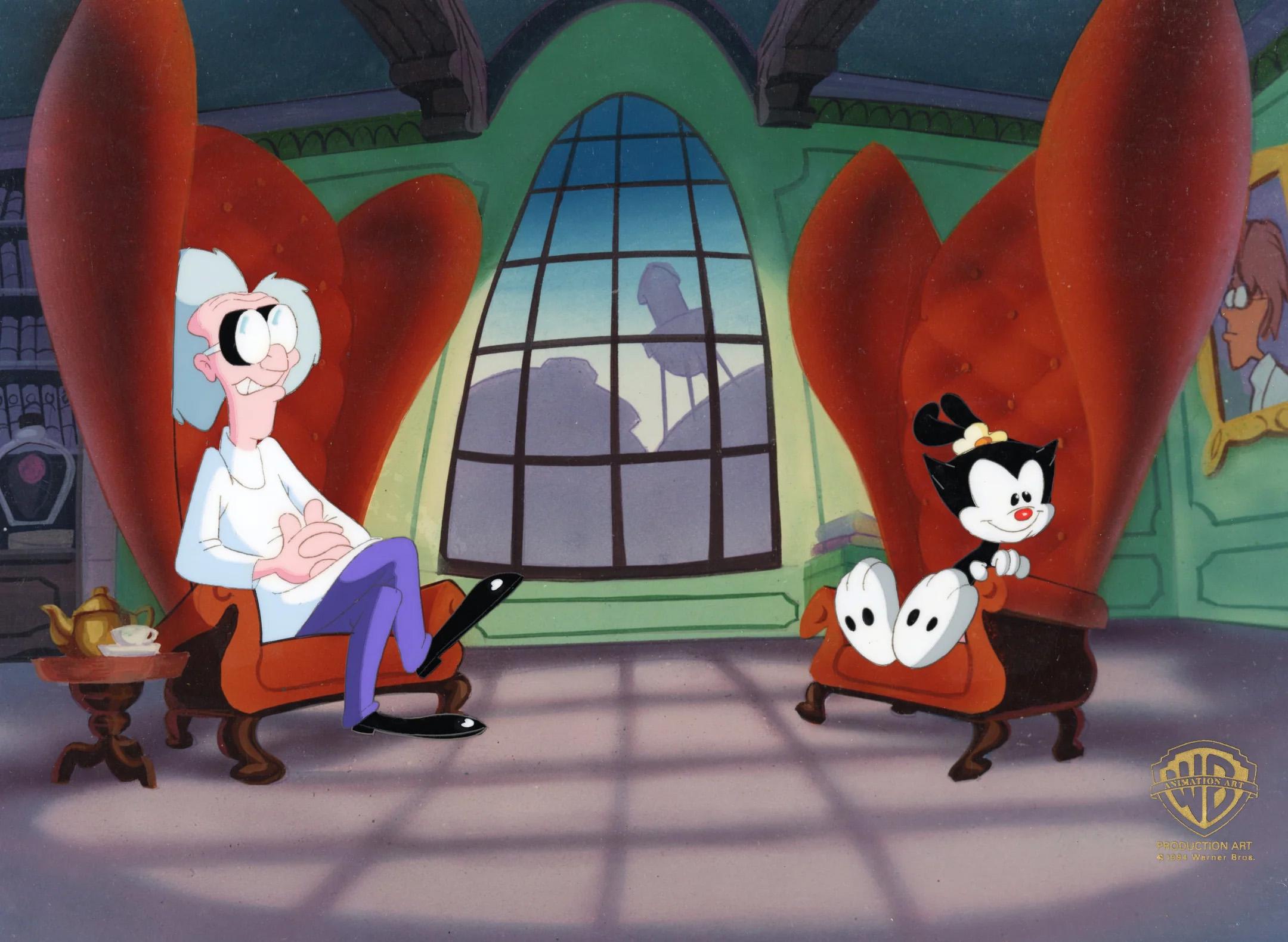 Animaniacs Original Production Cel: Dr. Scratchnsniff and Dot - Art by Warner Bros. Studio Artists