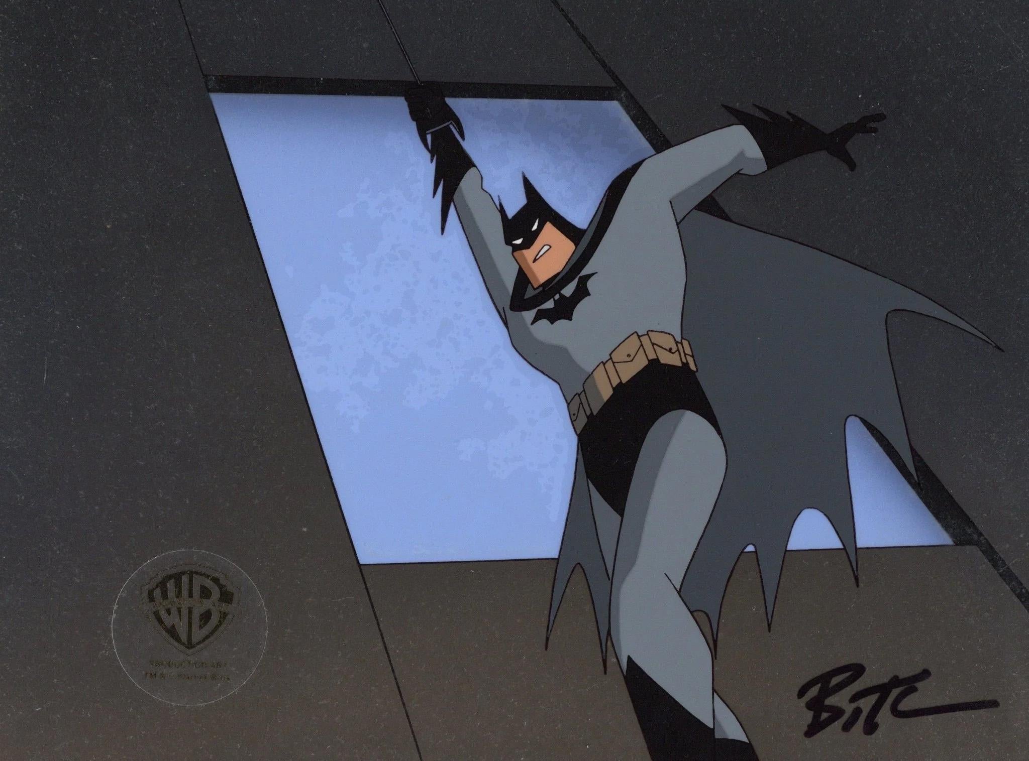 The New Batman Adventures Original Cel & Background signed Bruce Timm: Batman - Art by DC Comics Studio Artists