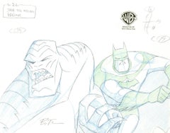The New Batman Adventures Original Drawing signed by Bruce Timm: Batman, Croc