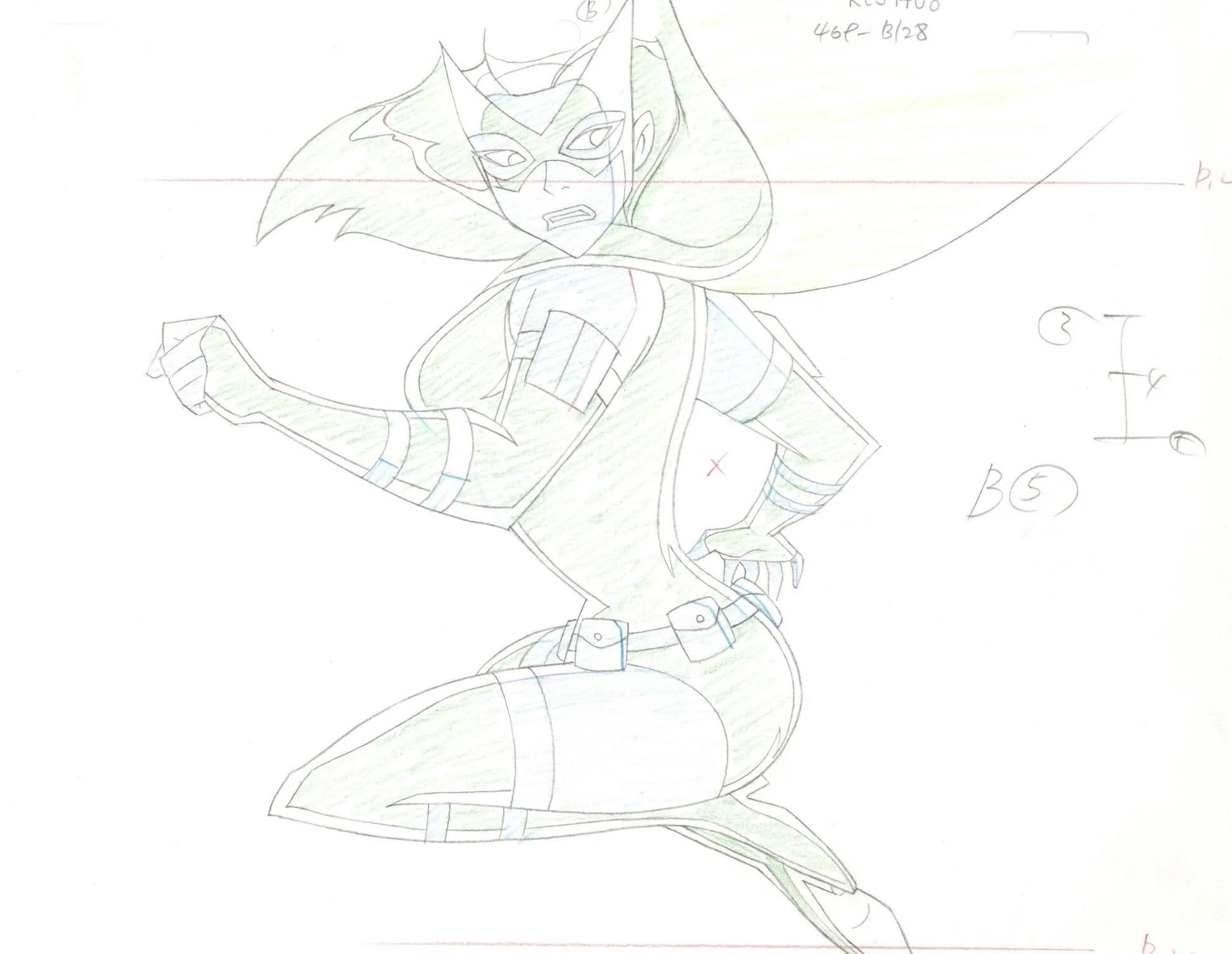 Justice League Original Production Drawing: Huntress - Art by Warner Bros. Studio Artists