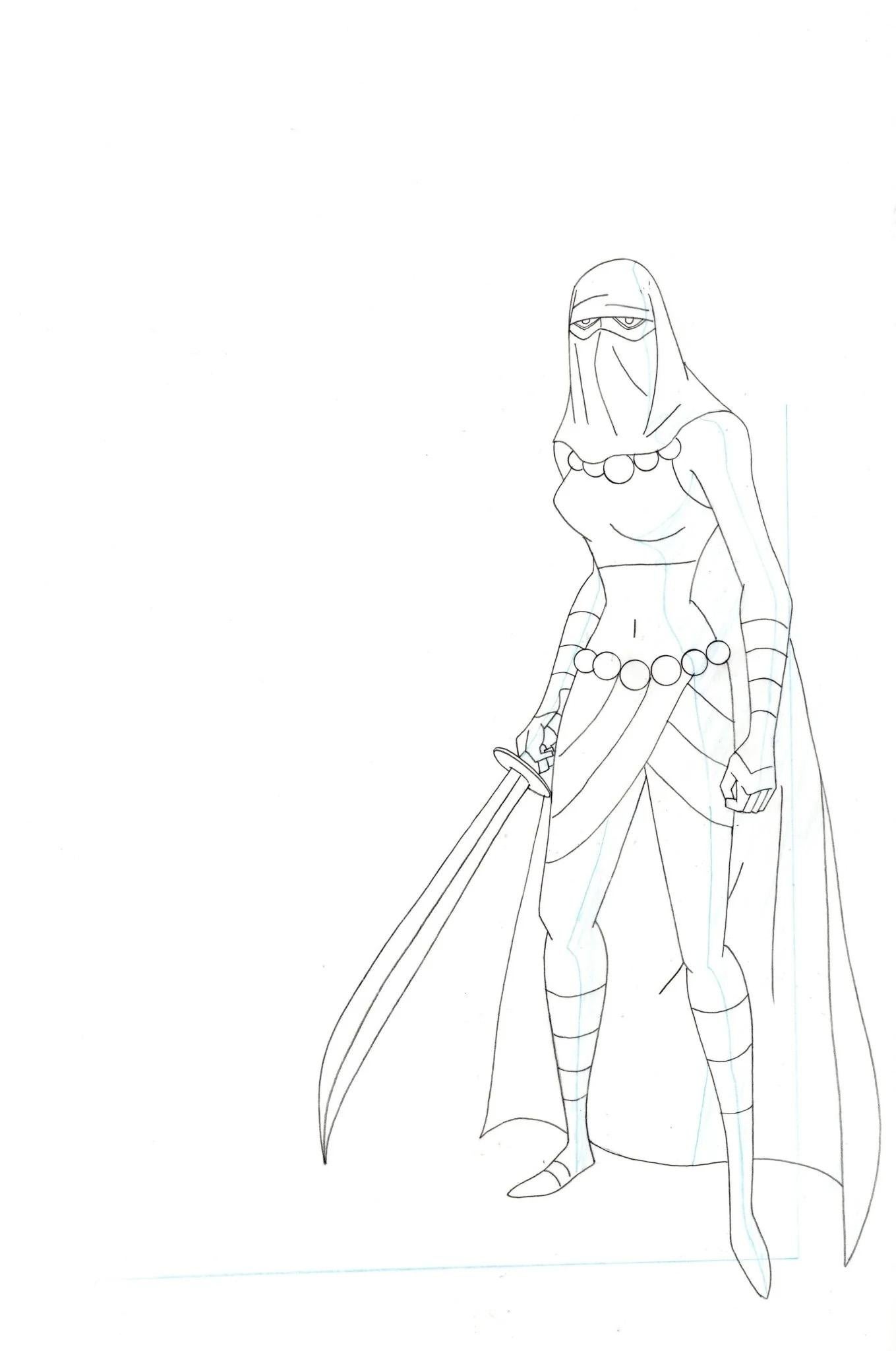 Batman Beyond Original Production Drawing: Curare - Art by DC Comics Studio Artists