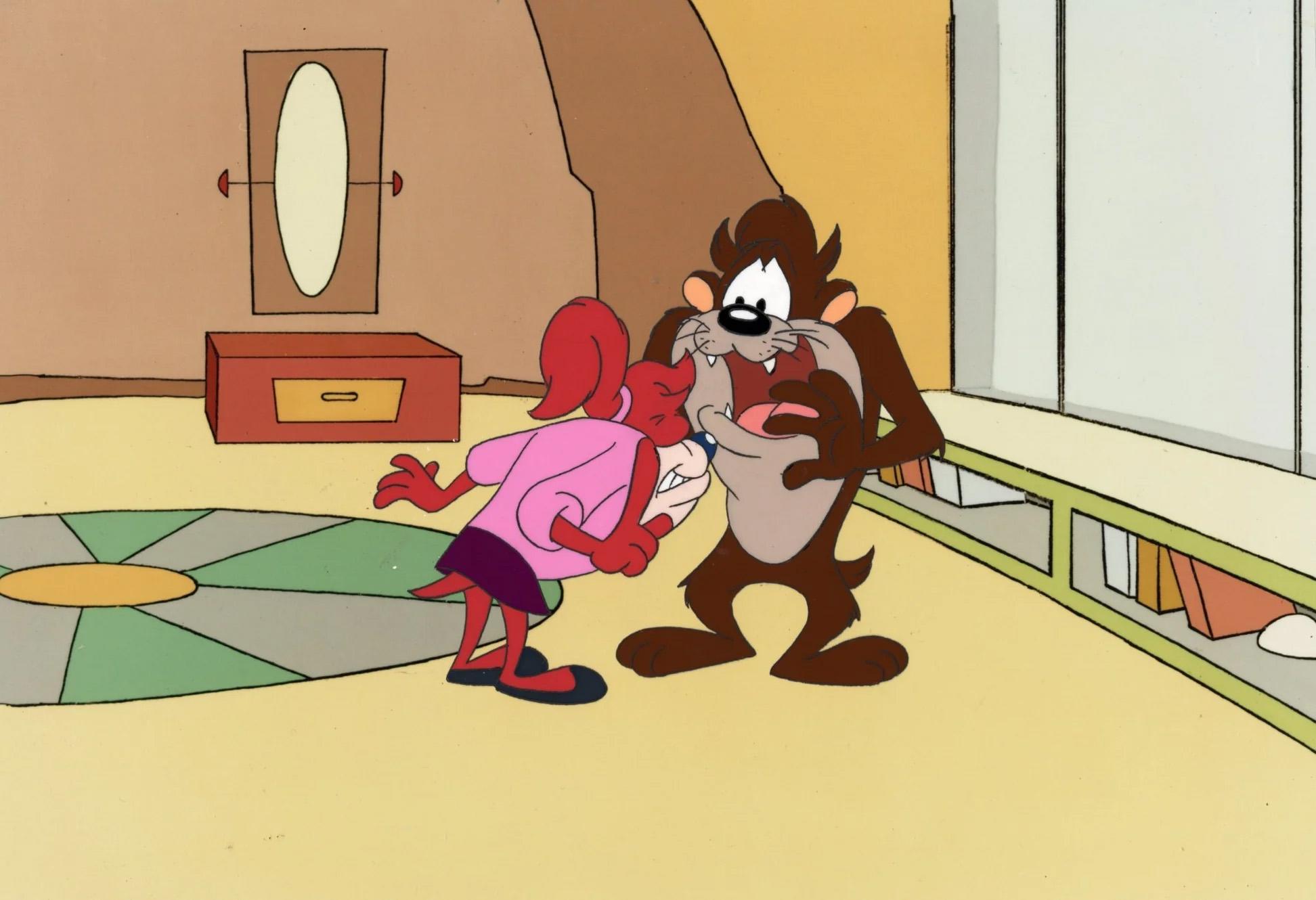 Looney Tunes Original Production Cel: Taz and Molly - Art by Looney Tunes Studio Artists