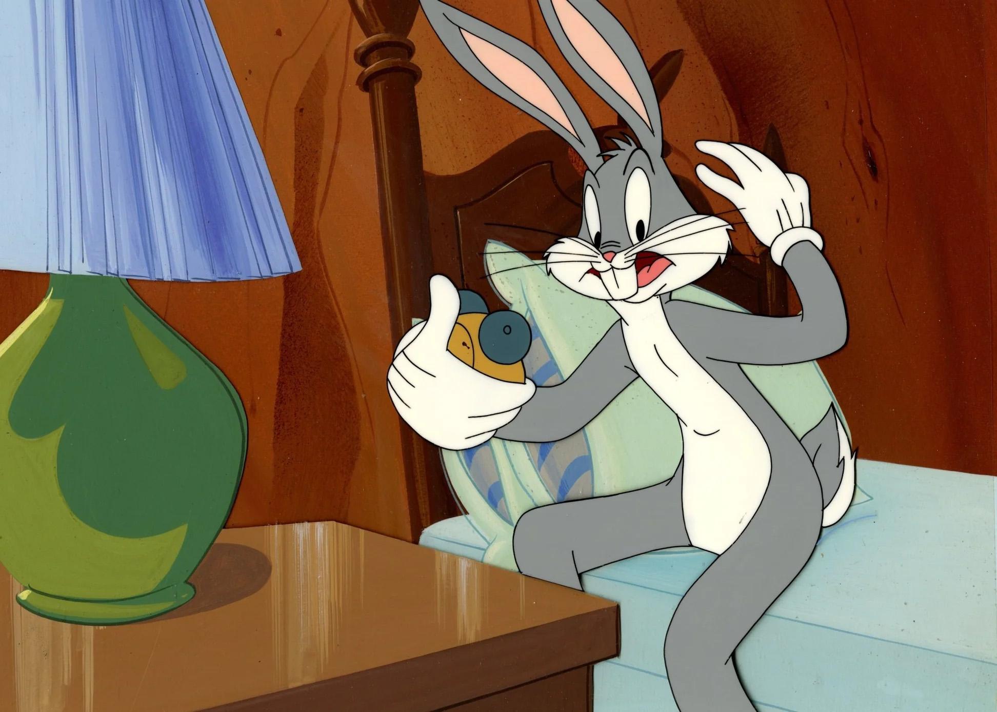 Looney Tunes Original Production Cel on Original Background: Bugs Bunny - Art by Looney Tunes Studio Artists