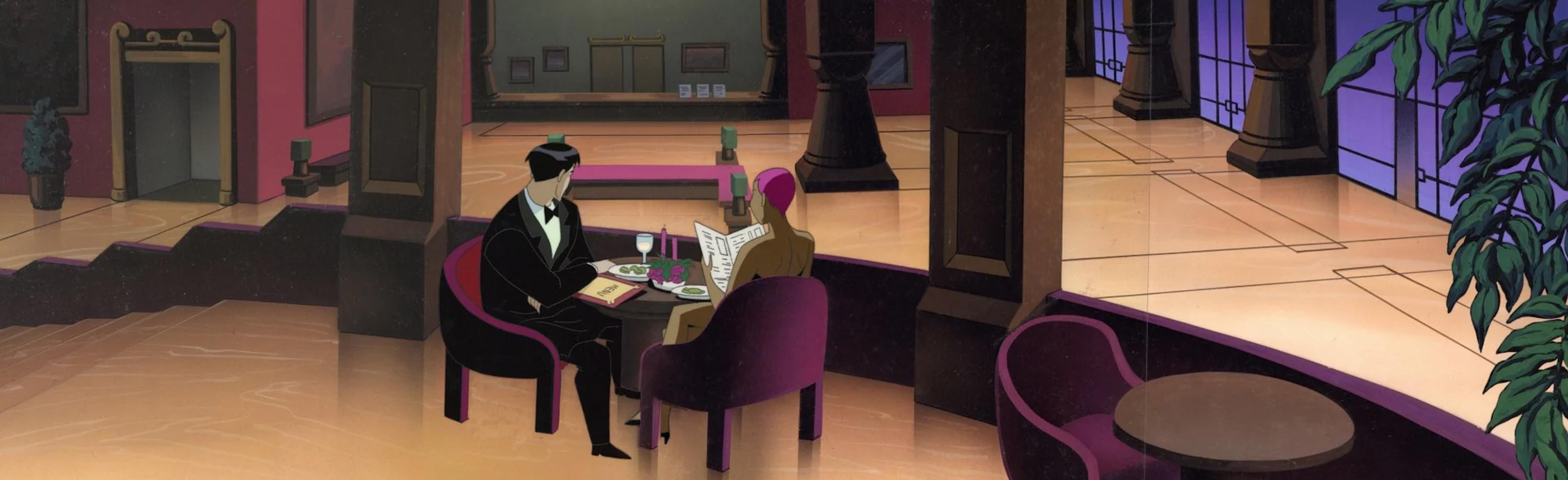 Batman Beyond Original Panoramic Cel & Background: Terry McGinnis, Maxine - Art by DC Comics Studio Artists