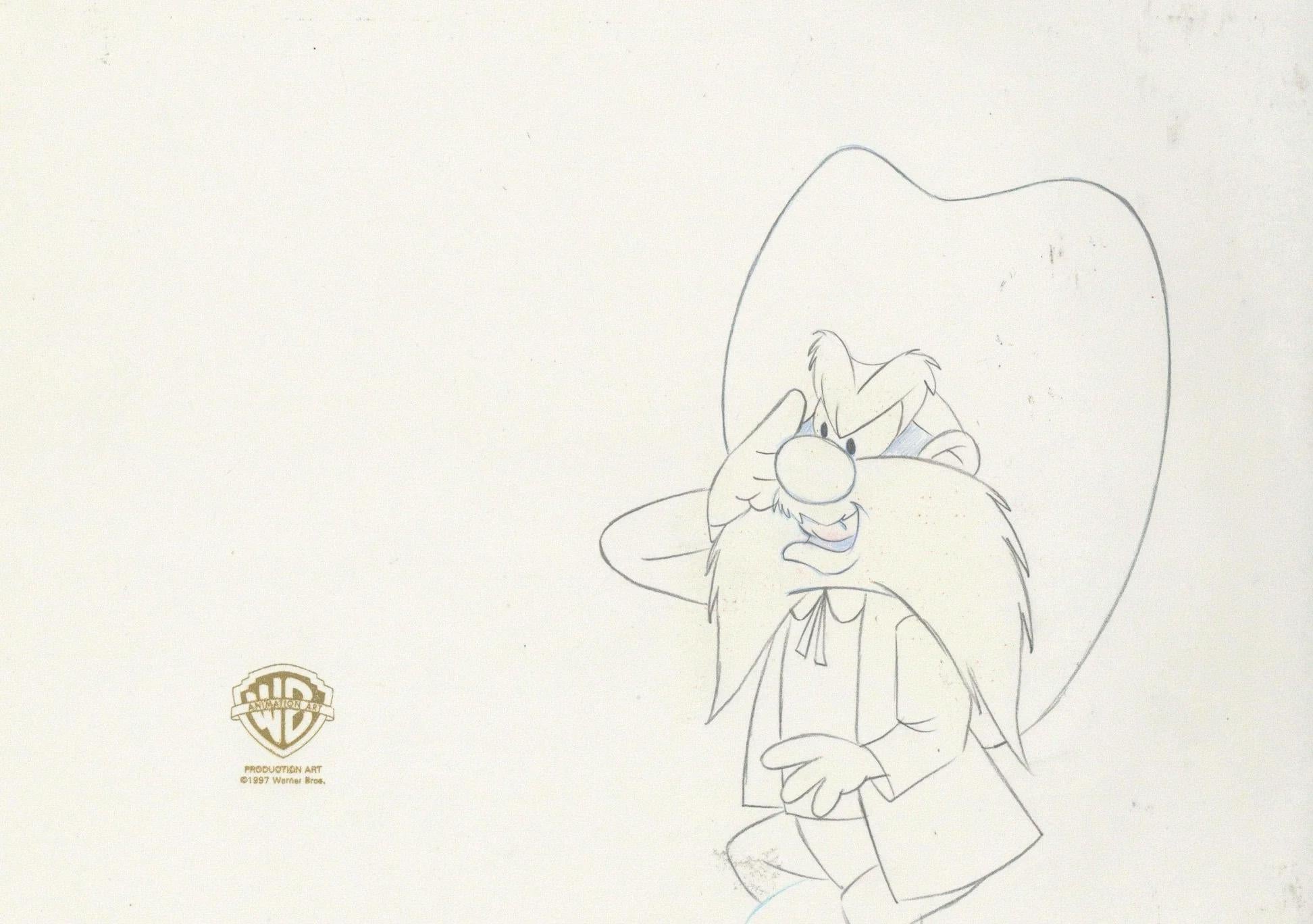 Looney Tunes - Dessin de production d'origine : Yosemite Sam - Art de Looney Tunes Studio Artists