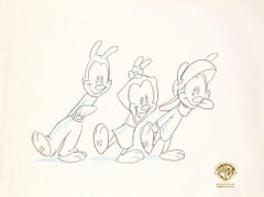 Animaniacs Original Production Drawing: Yakko, Wakko, and Dot