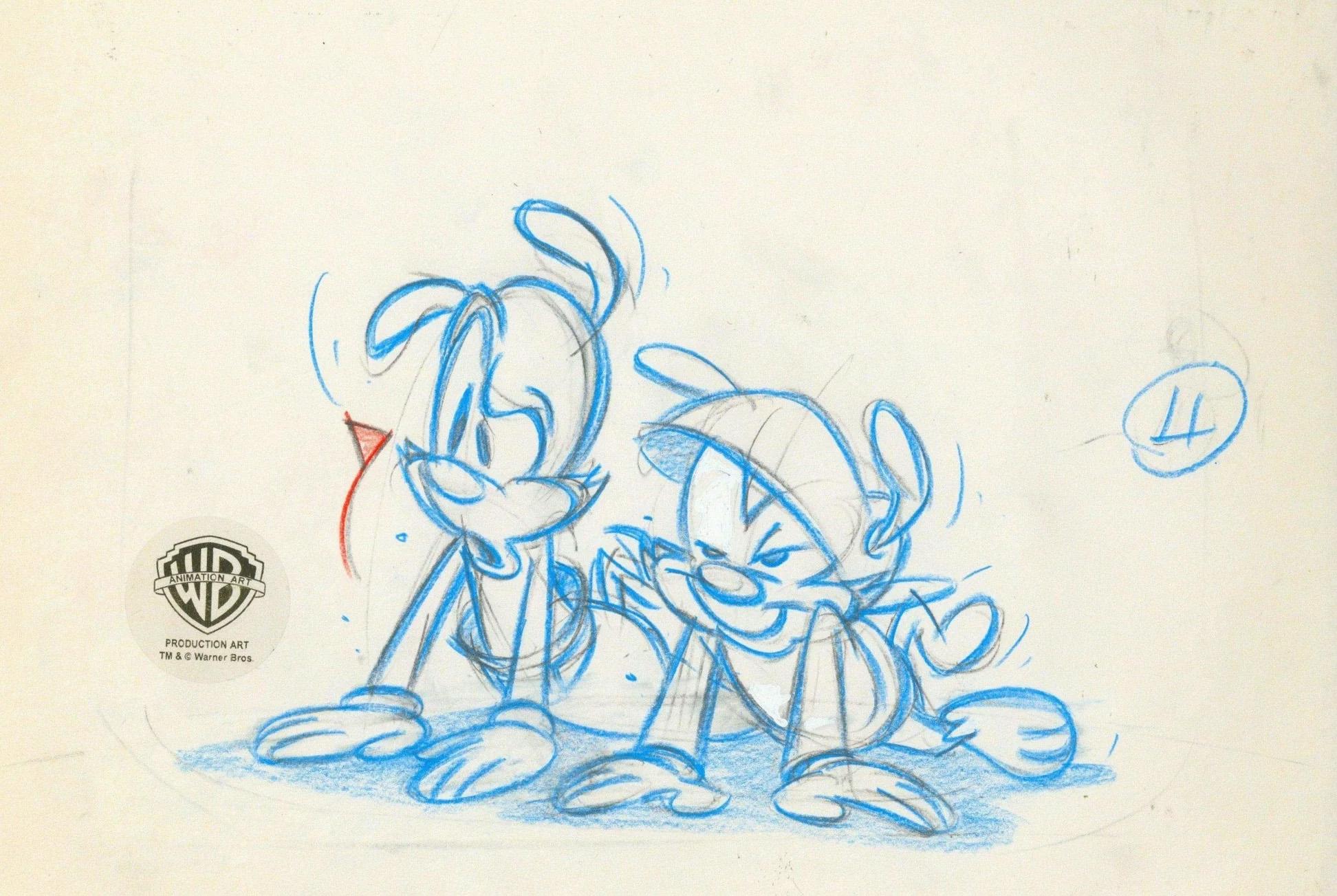 Animaniacs Original Production Drawing: Yakko and Wakko - Art by Warner Bros. Studio Artists