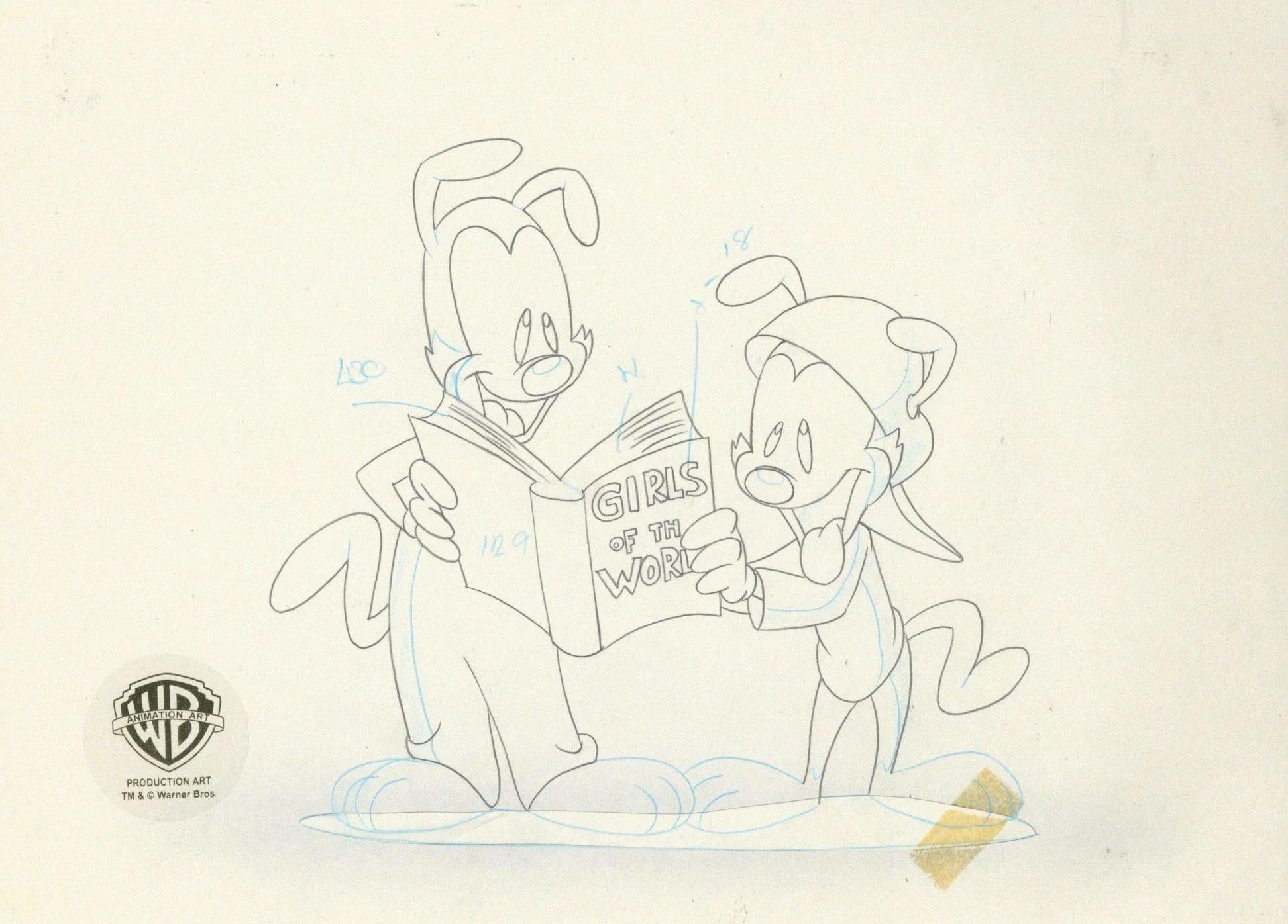 Animaniacs Original-Produktionszeichnung: Yakko und Wakko – Art von Warner Bros. Studio Artists