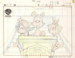Animaniacs Original Production Drawing: Yakko, Wakko, and Dot